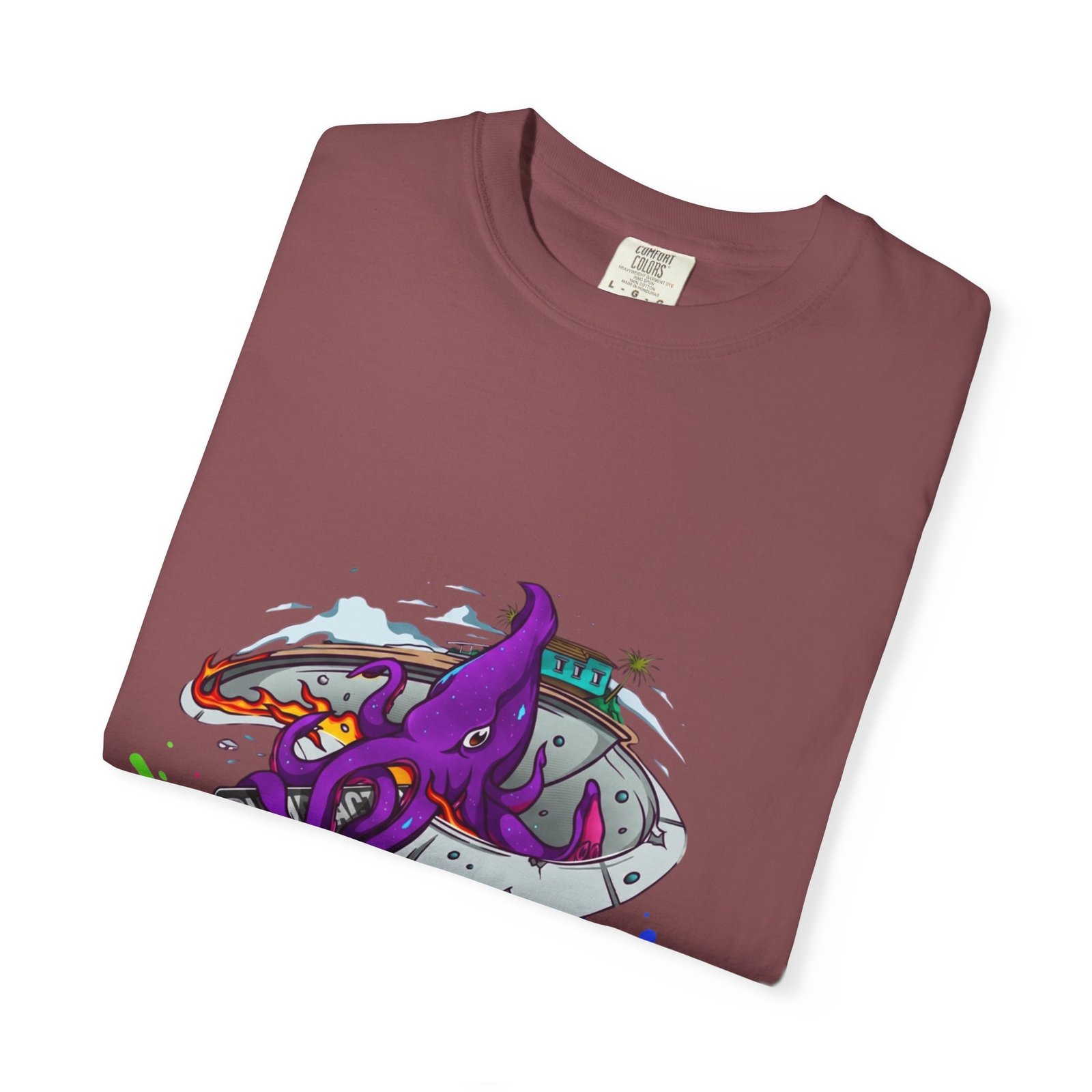 Octopus Paint Splash T-Shirt — "Full Action Wear" Graphic Tee - Image 7