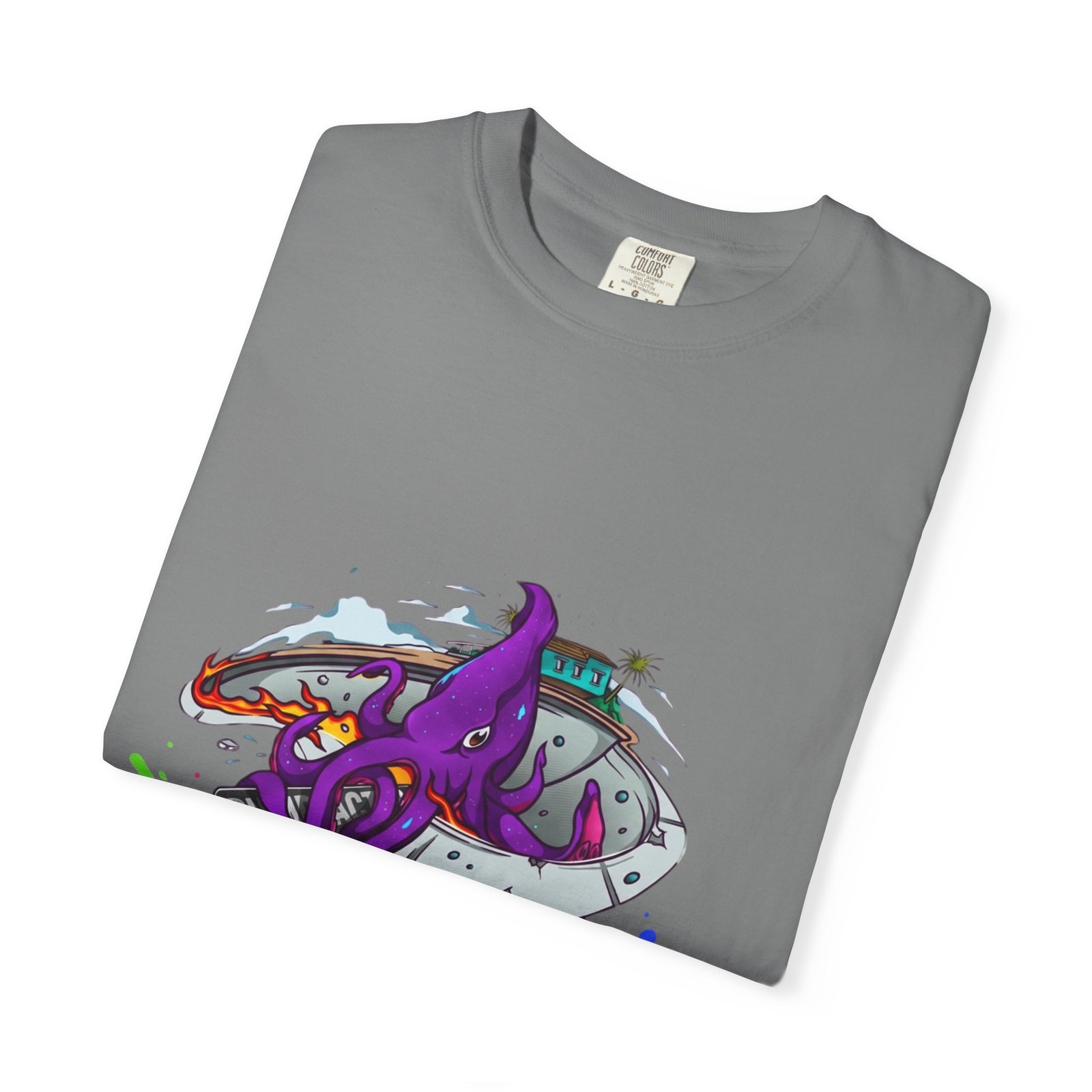 Octopus Paint Splash T-Shirt — "Full Action Wear" Graphic Tee - Image 19