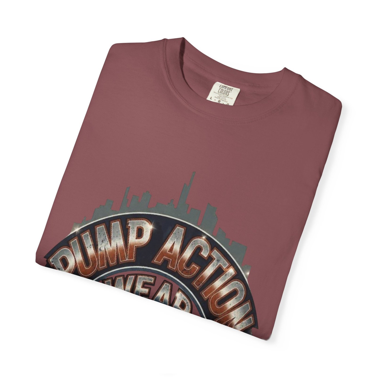 Pump Action Gear T-Shirt — Urban Skyline Retro Graphic Tee - Image 7