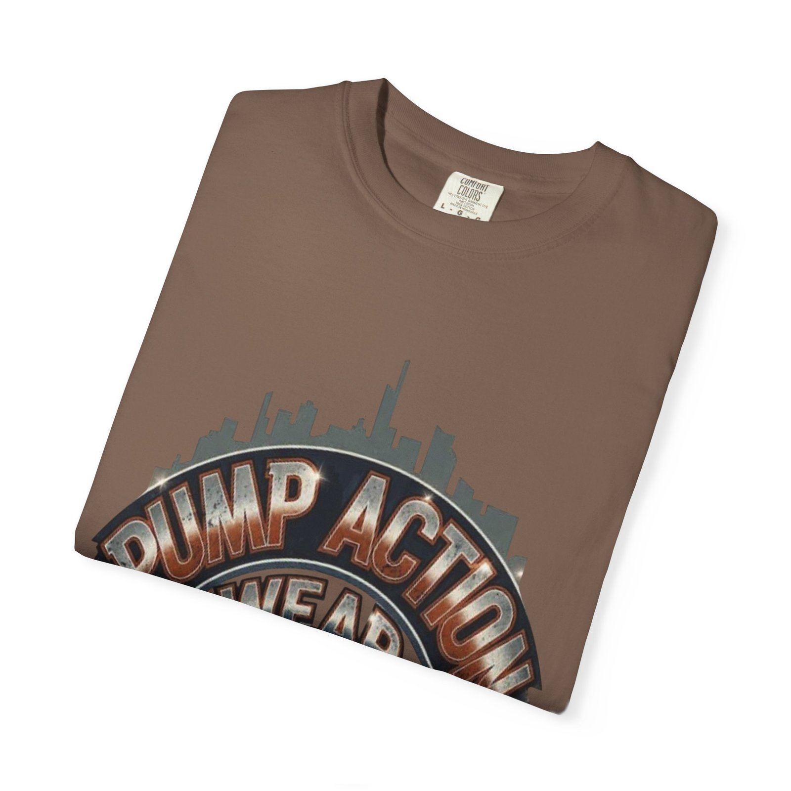 Pump Action Gear T-Shirt — Urban Skyline Retro Graphic Tee - Image 15