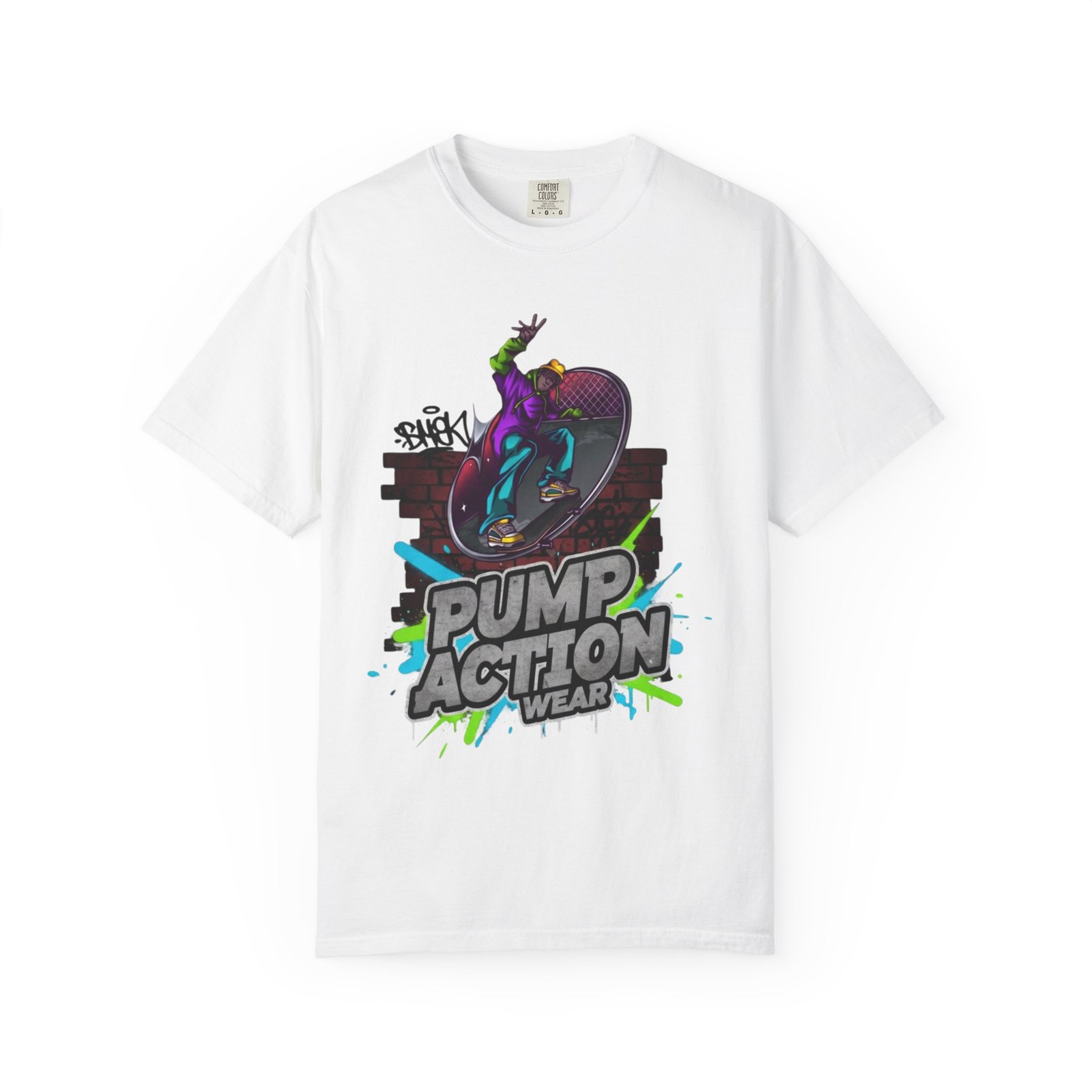 Pump Action Wear Skateboard Graphic T-Shirt — Retro Streetwear Tee