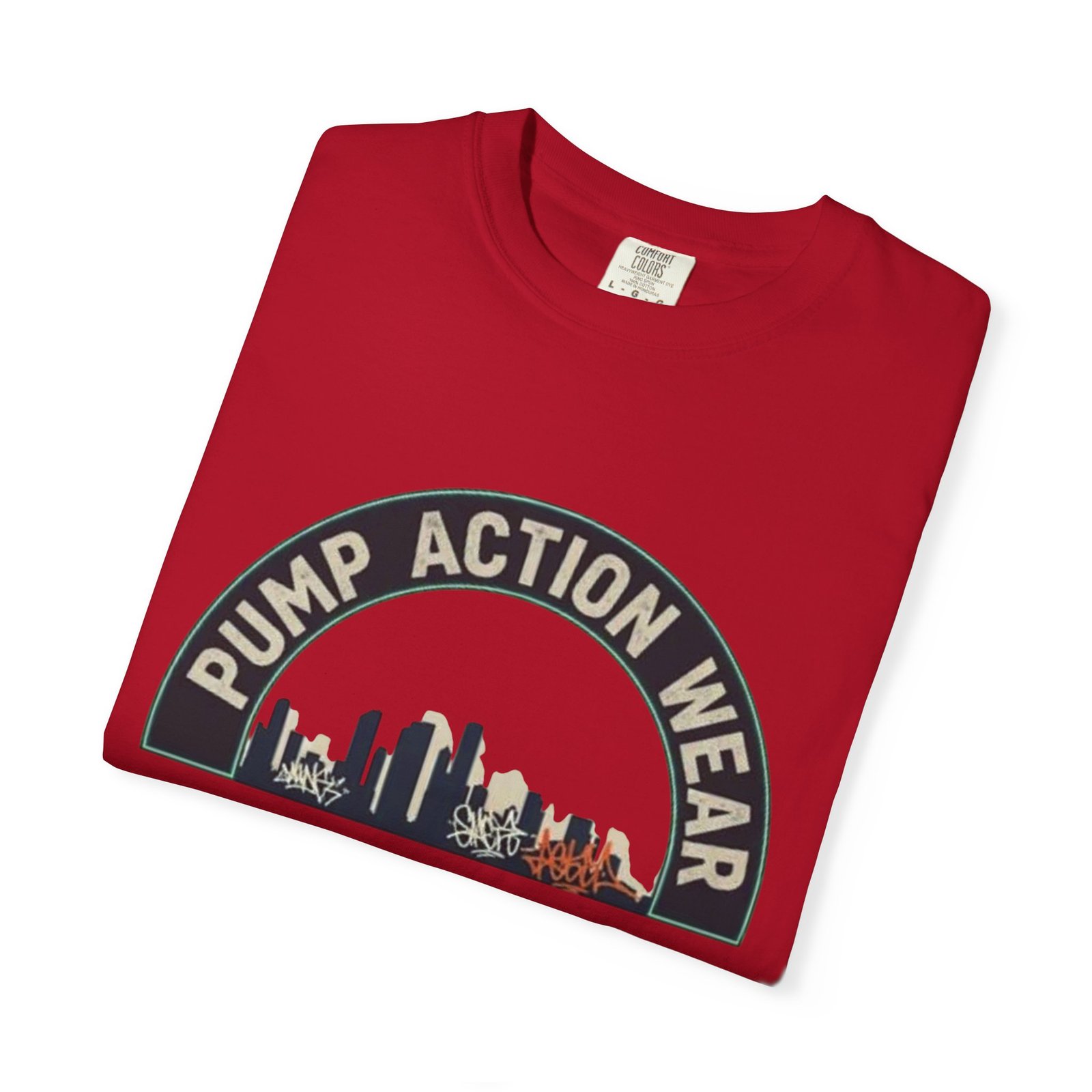 Pump Action Wear Skyline T-Shirt — Urban Retro Graphic Tee - Image 55