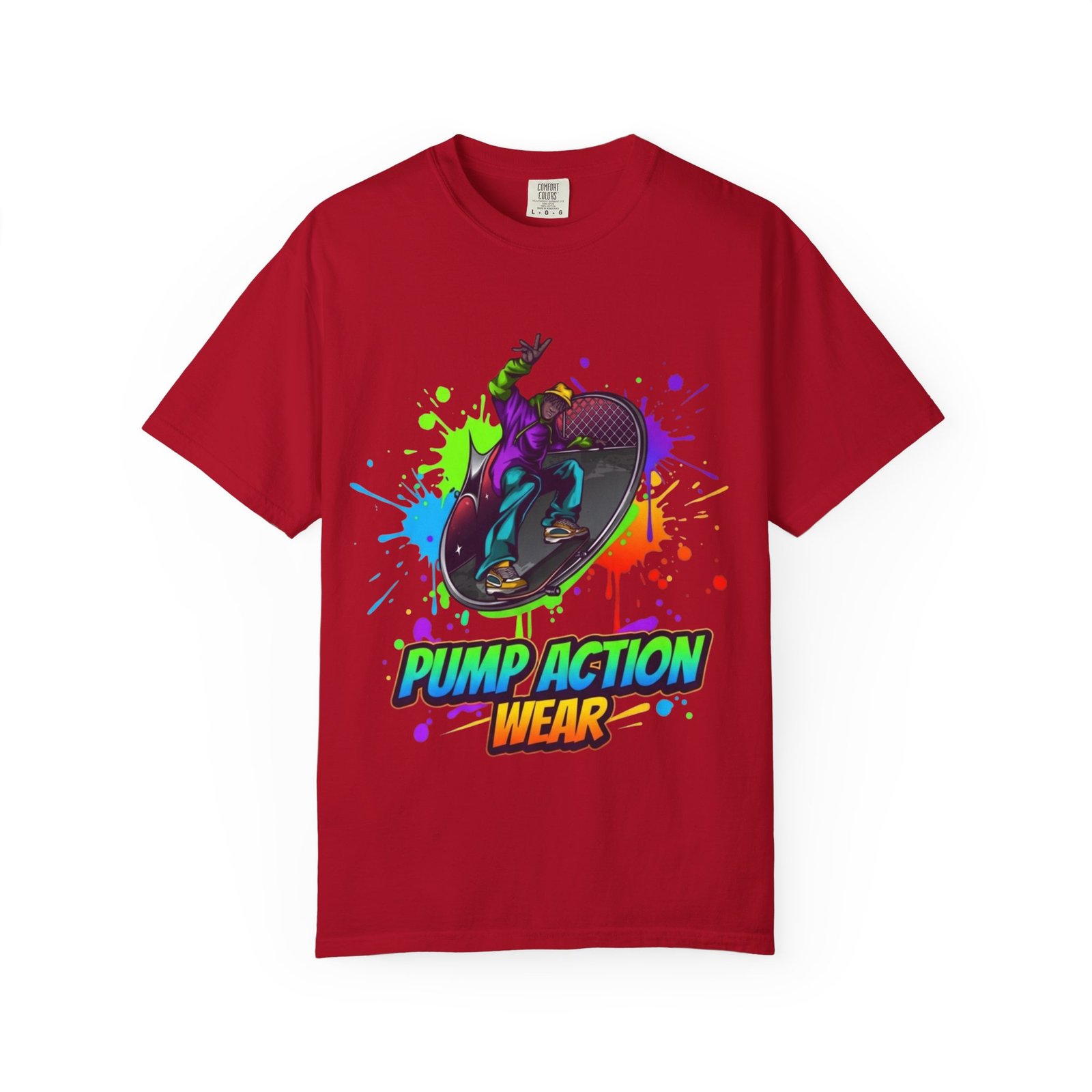 T-Shirt — 'Pump Action Wear' Colorful DJ Turntable Graphic Tee - Image 53
