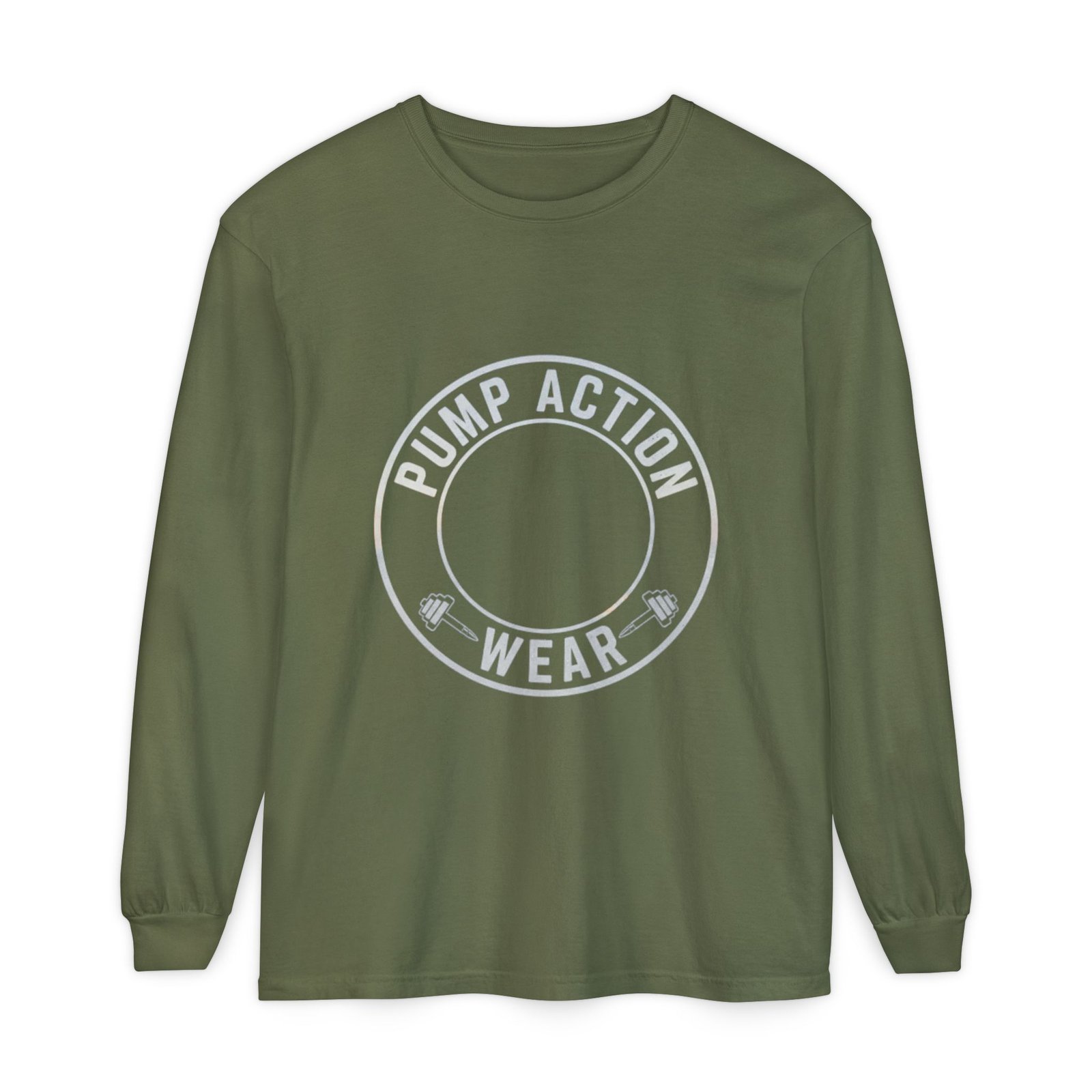 Pump Action Wear Long Sleeve Tee — Minimal Logo Casual Shirt - Image 45