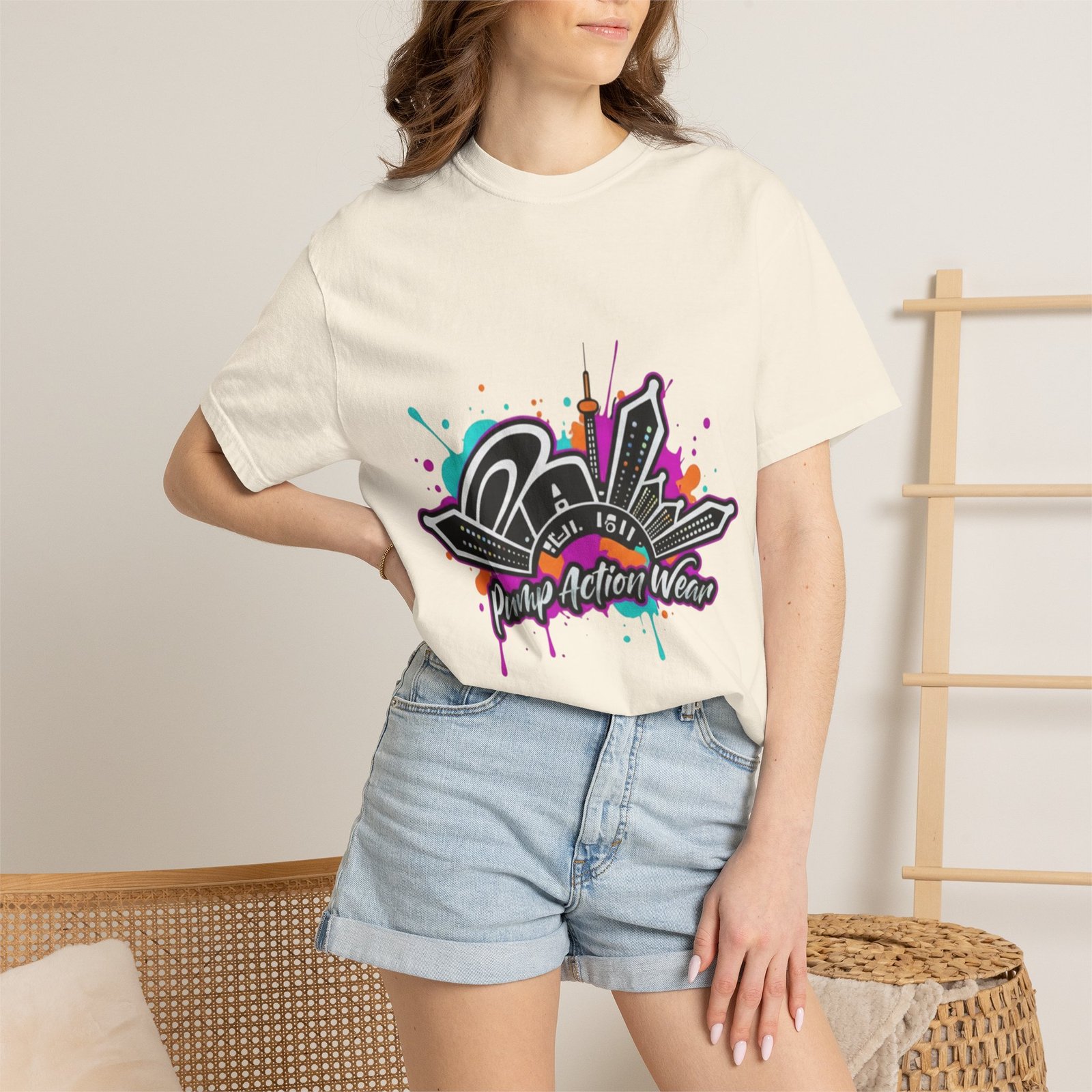 Graffiti Cityscape T-Shirt — Punk Action Wear Graphic Tee - Image 12