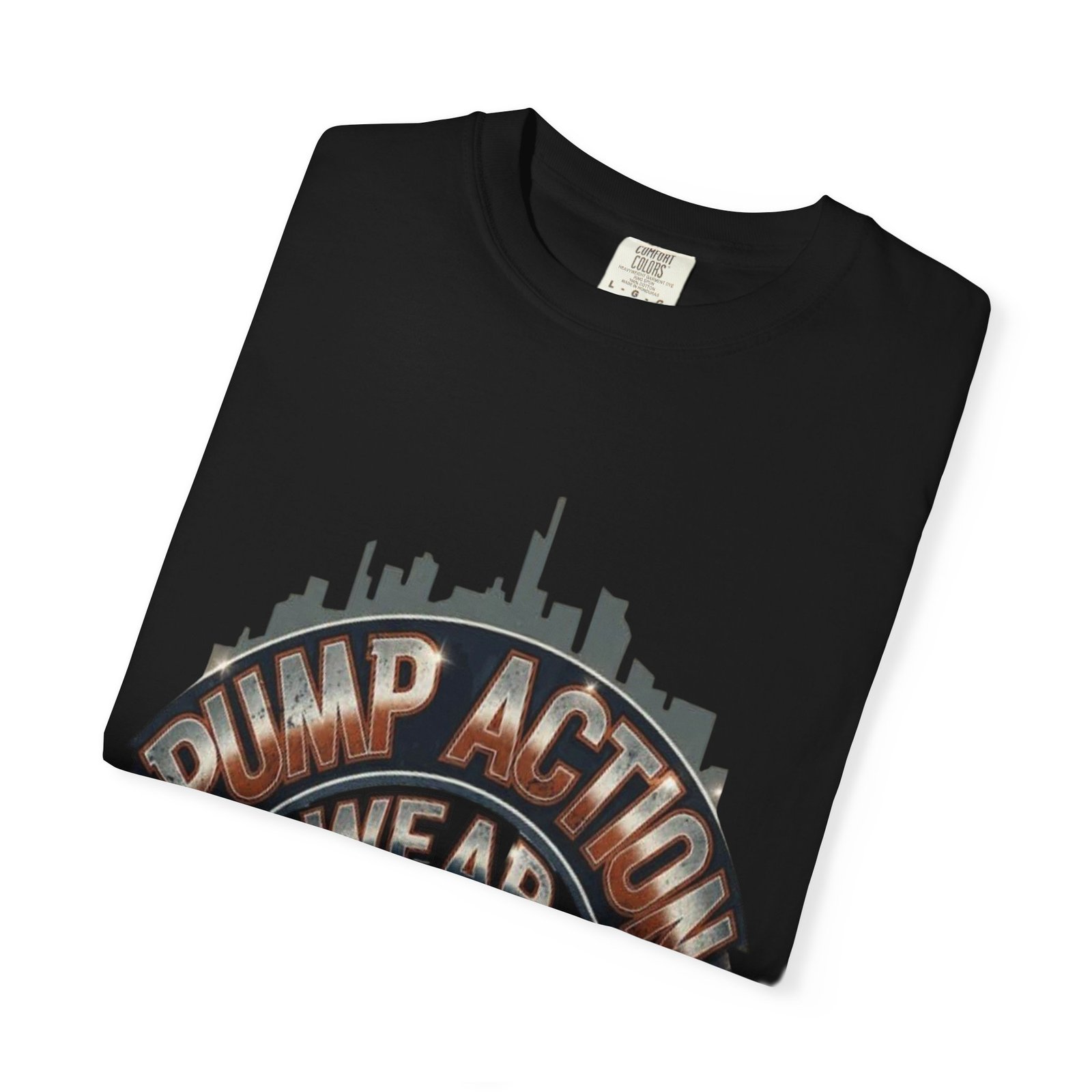 Pump Action Gear T-Shirt — Urban Skyline Retro Graphic Tee - Image 39