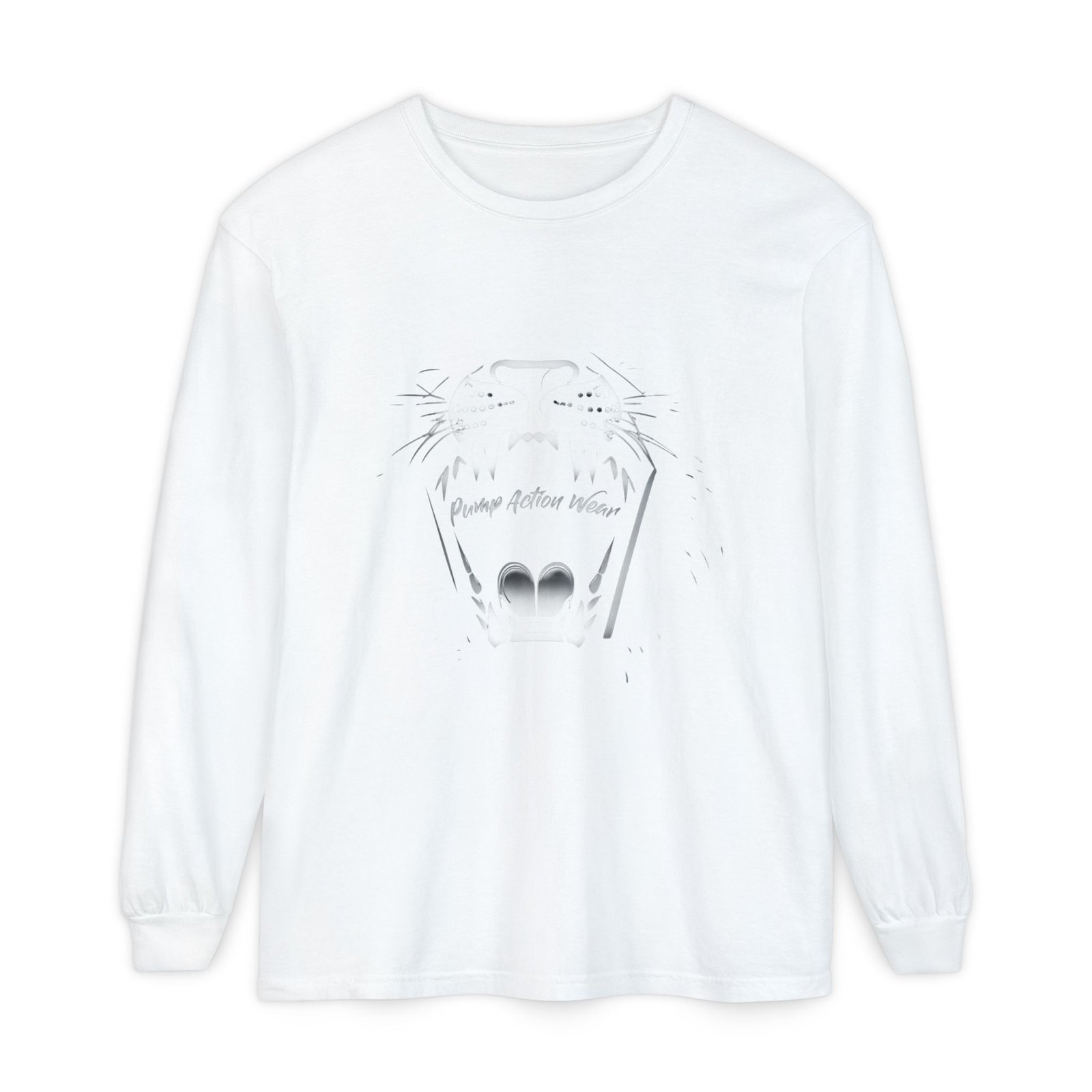 Long Sleeve T‑Shirt — Minimal Tiger Face Graphic