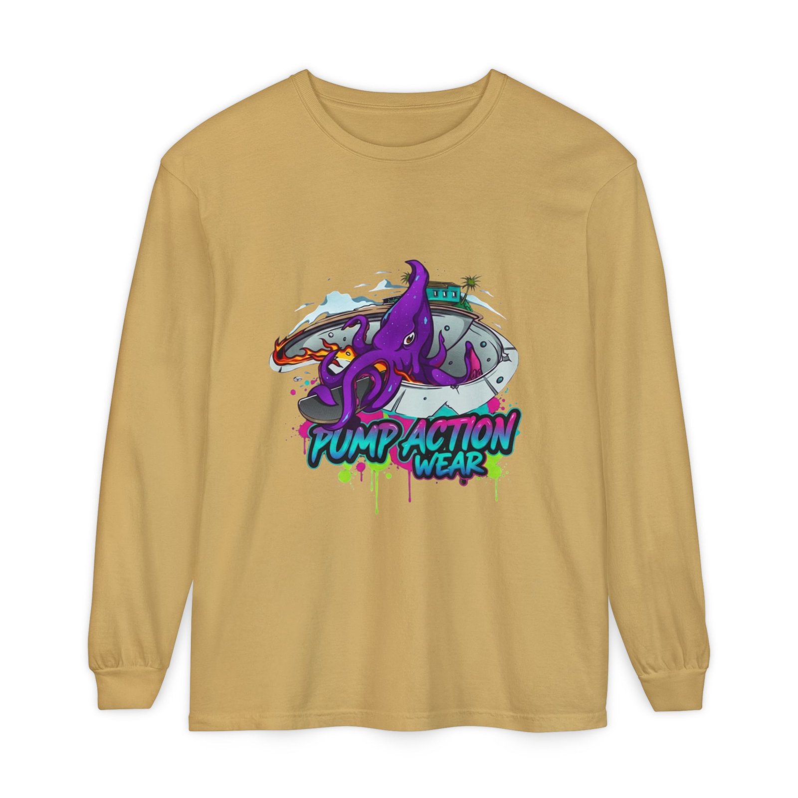 Octopus Skate Graphic Long Sleeve Tee - Image 21