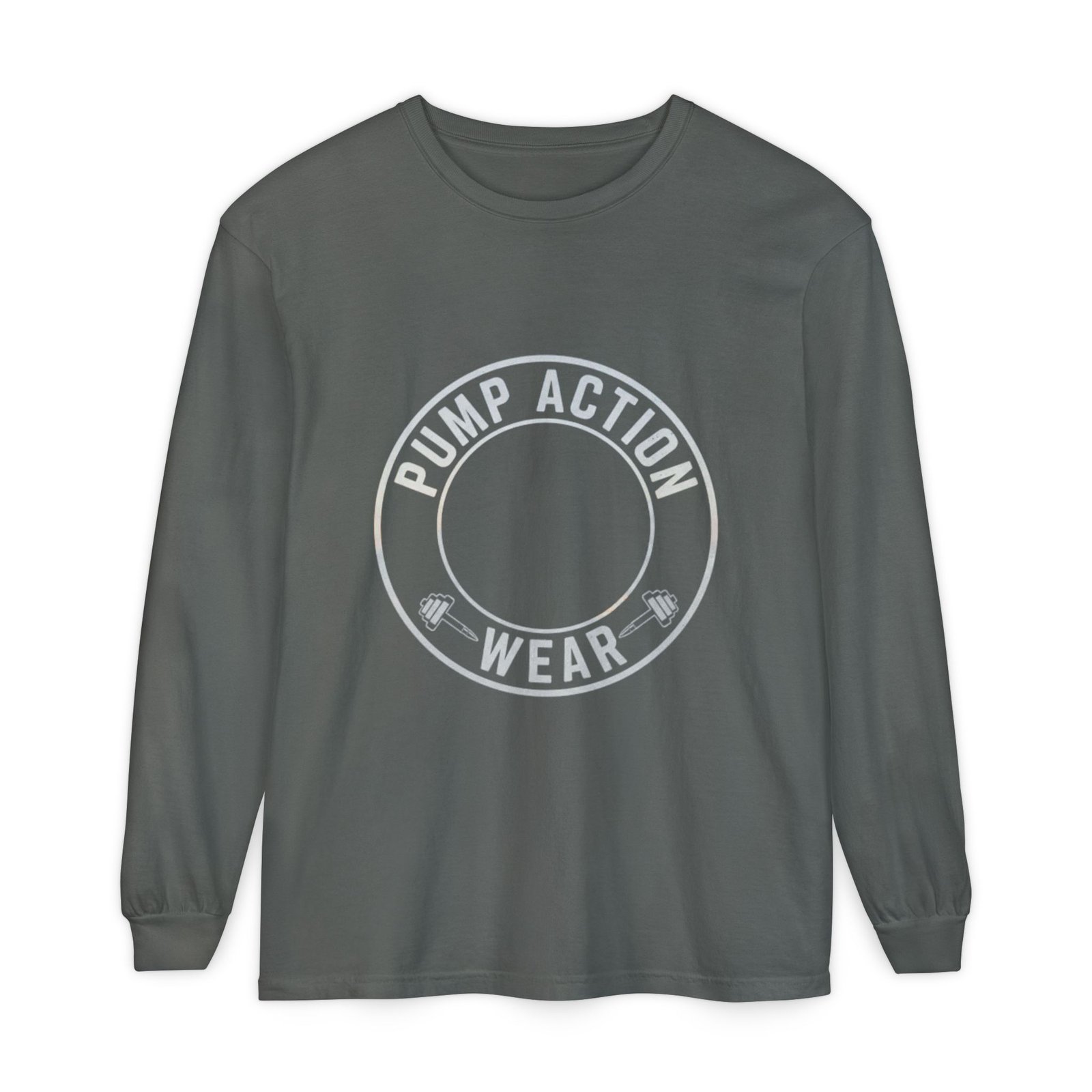 Pump Action Wear Long Sleeve Tee — Minimal Logo Casual Shirt - Image 37