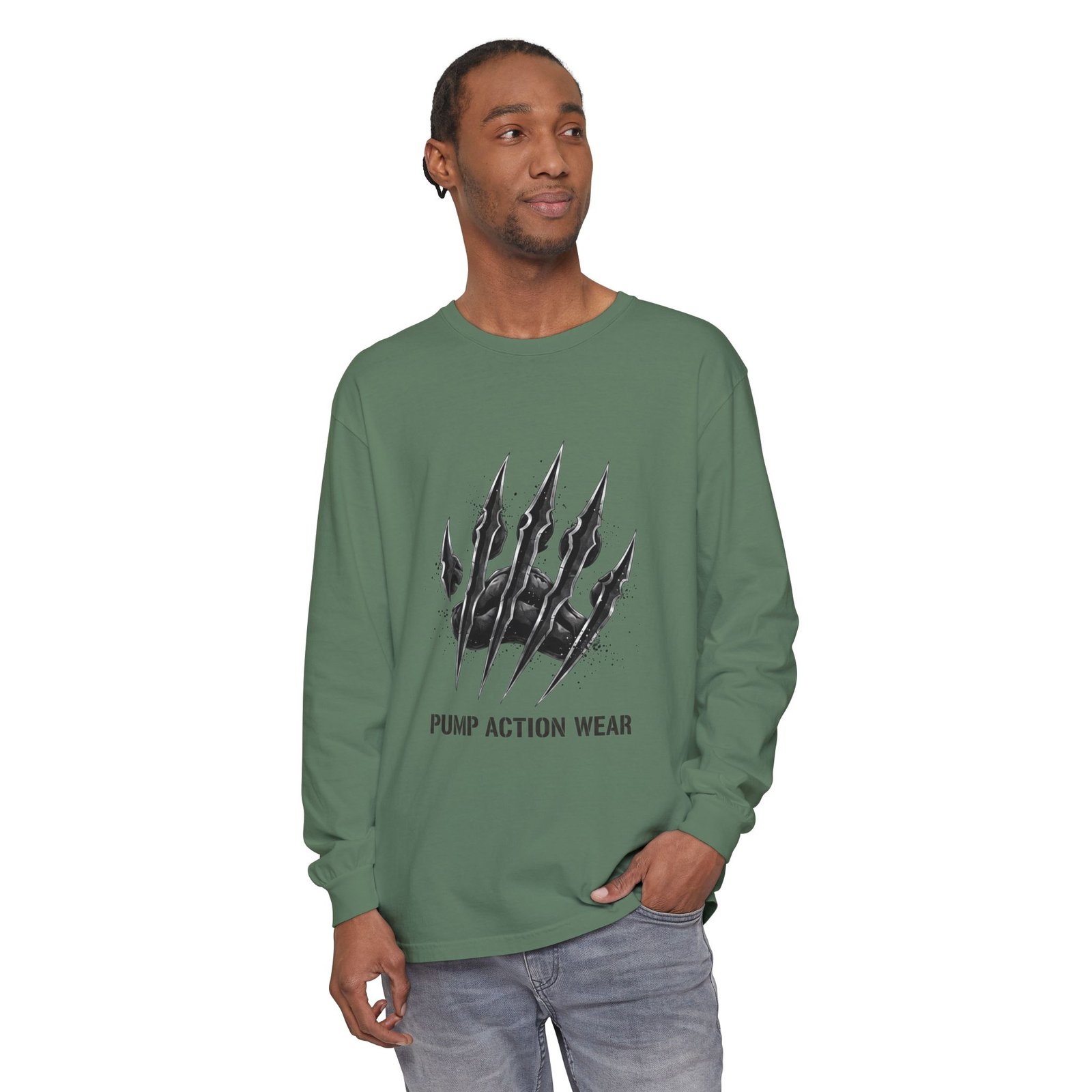 Pump Action Wear Long Sleeve T‑Shirt — Claw Mark Graphic Streetwear - Image 51