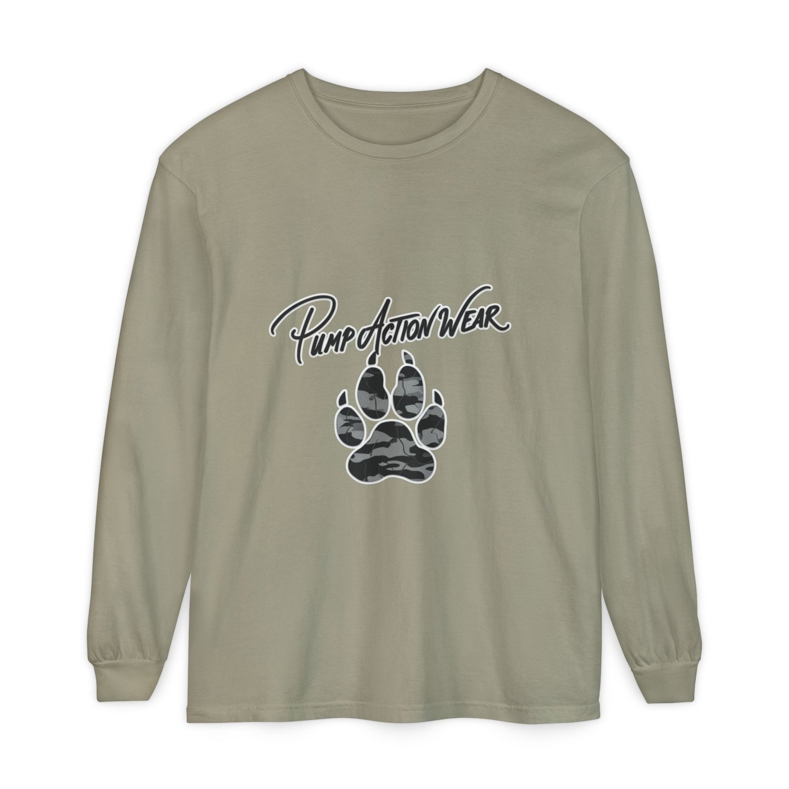 Long Sleeve T-Shirt — "Pump Action Wear" Paw Print Graphic - Image 33