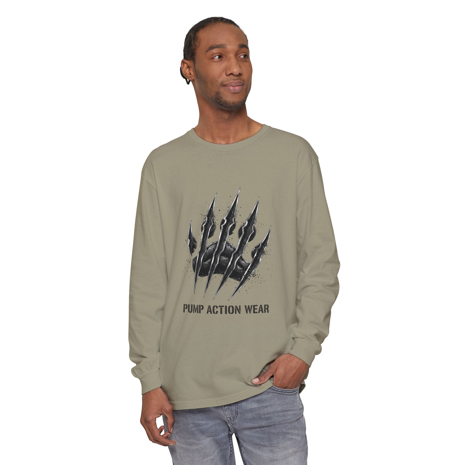 Pump Action Wear Long Sleeve T‑Shirt — Claw Mark Graphic Streetwear - Image 35