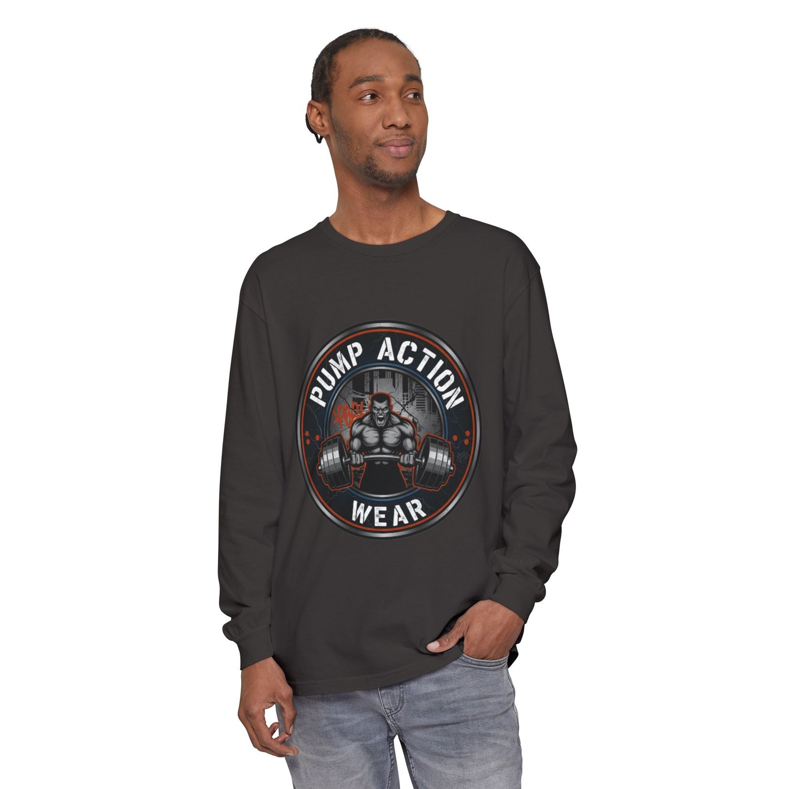 Pump Action Wear Long Sleeve T‑Shirt — Gym Weightlifting Logo Tee - Image 59