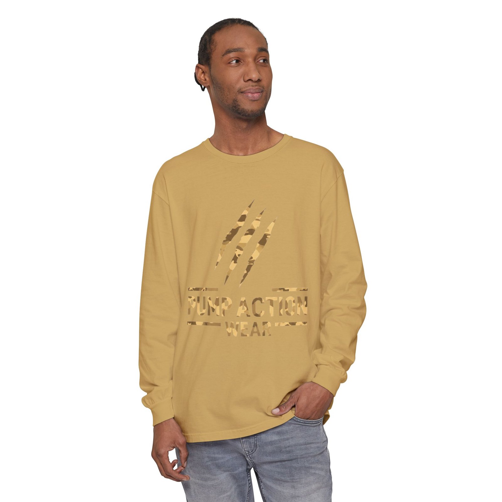Pump Action Wear Long Sleeve Tee — Gold Claw Logo - Image 23