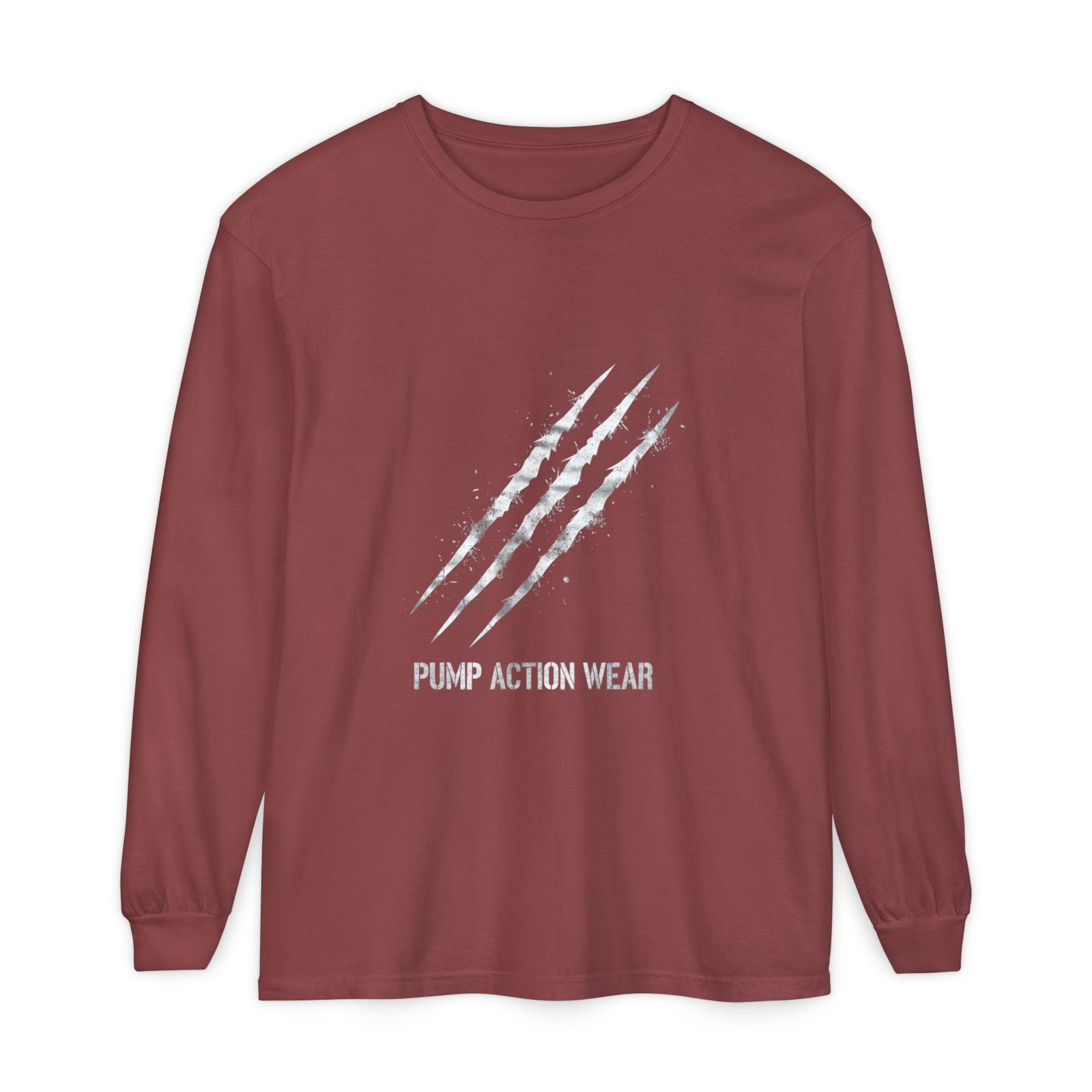 Garment-Dyed Long Sleeve Tee — 'Pure Action Wear' Distressed Claw Graphic - Image 13