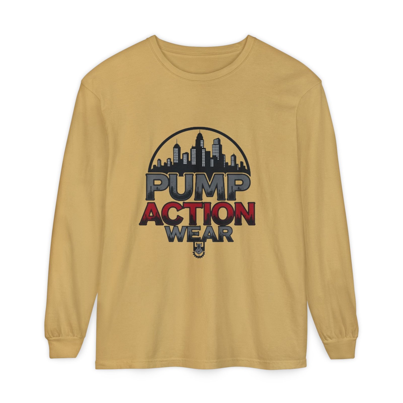 Pump Action Wear Long Sleeve Tee – Urban Skyline Graphic - Image 21