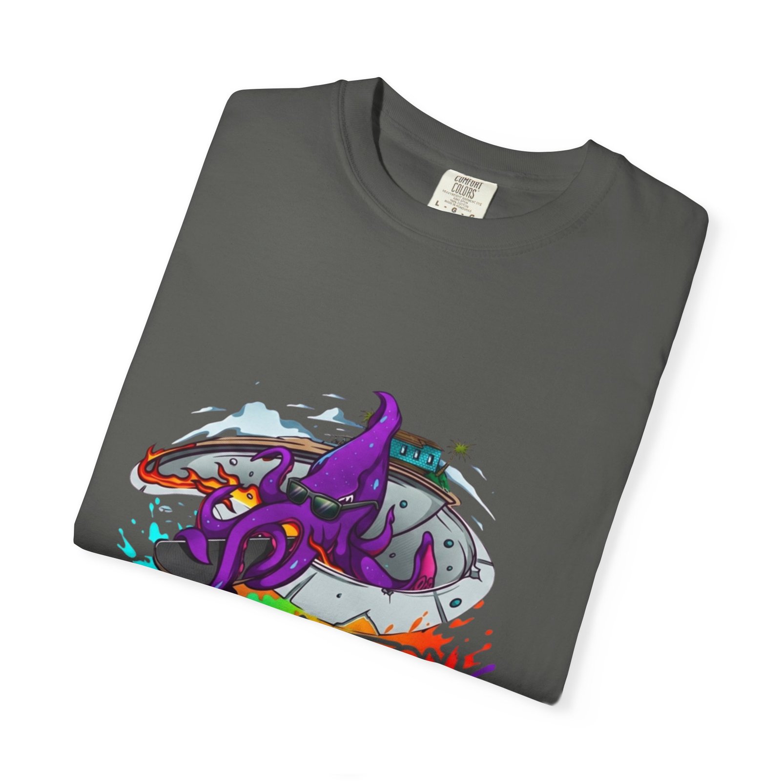 Octopus Graffiti T-Shirt — "Punk Action" Colorful Street Art Tee - Image 19