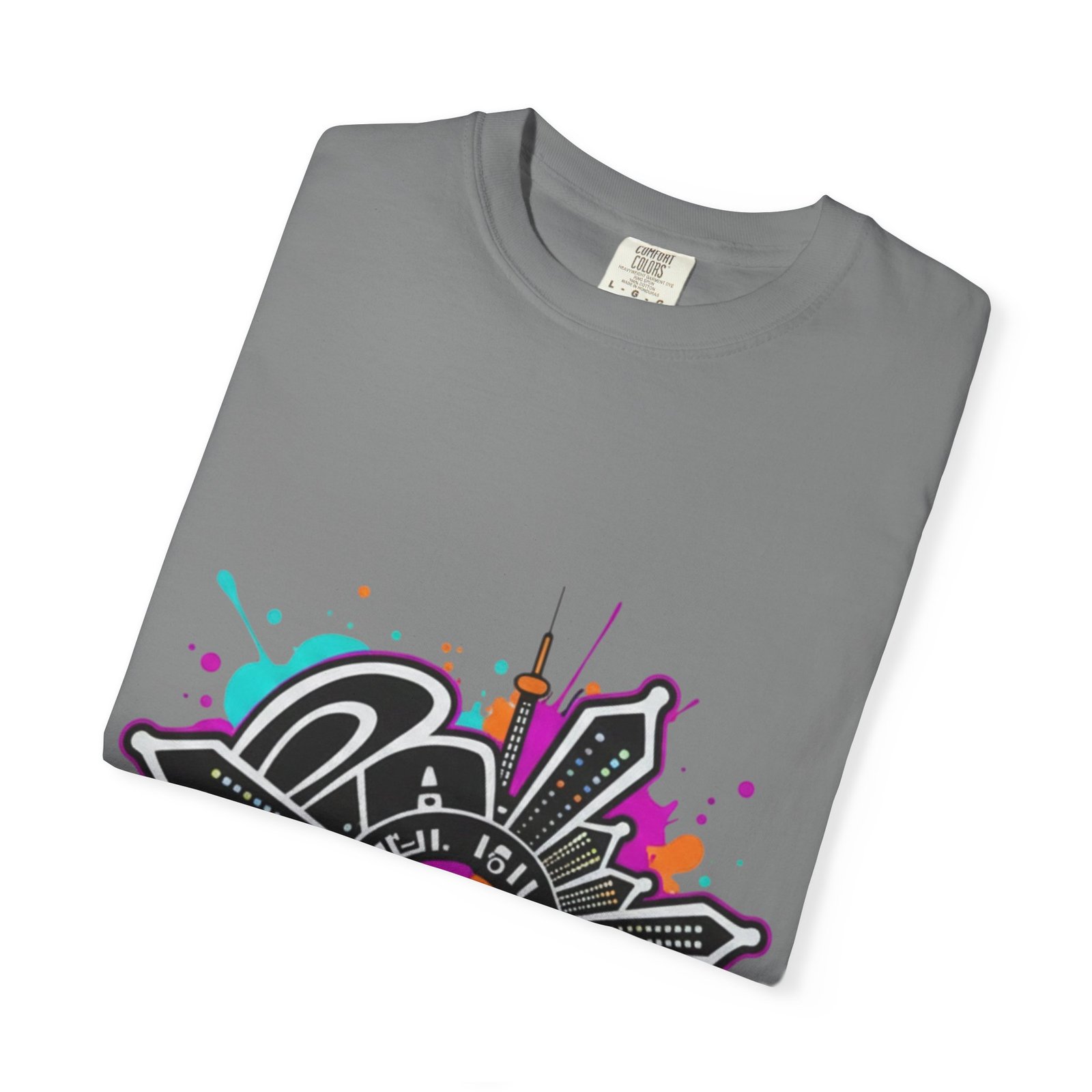 Graffiti Cityscape T-Shirt — Punk Action Wear Graphic Tee - Image 23