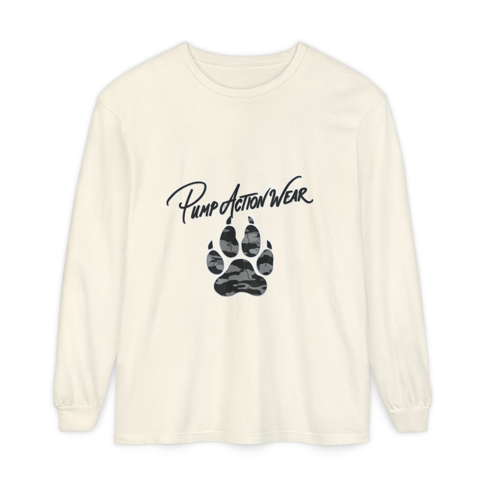 Long Sleeve T-Shirt — "Pump Action Wear" Paw Print Graphic - Image 17