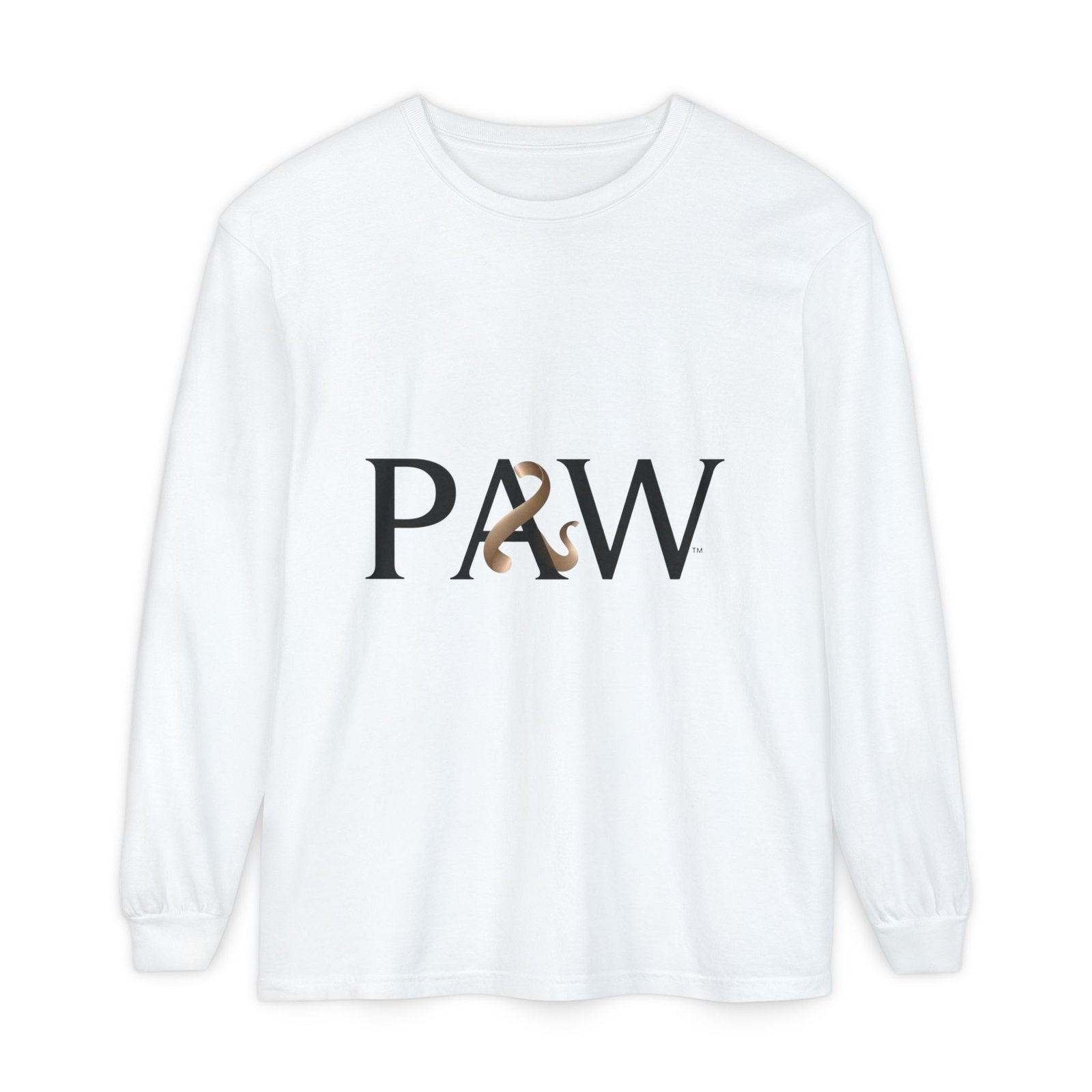 PAW Ampersand Long Sleeve Tee — Minimal Pet Lover Graphic Shirt