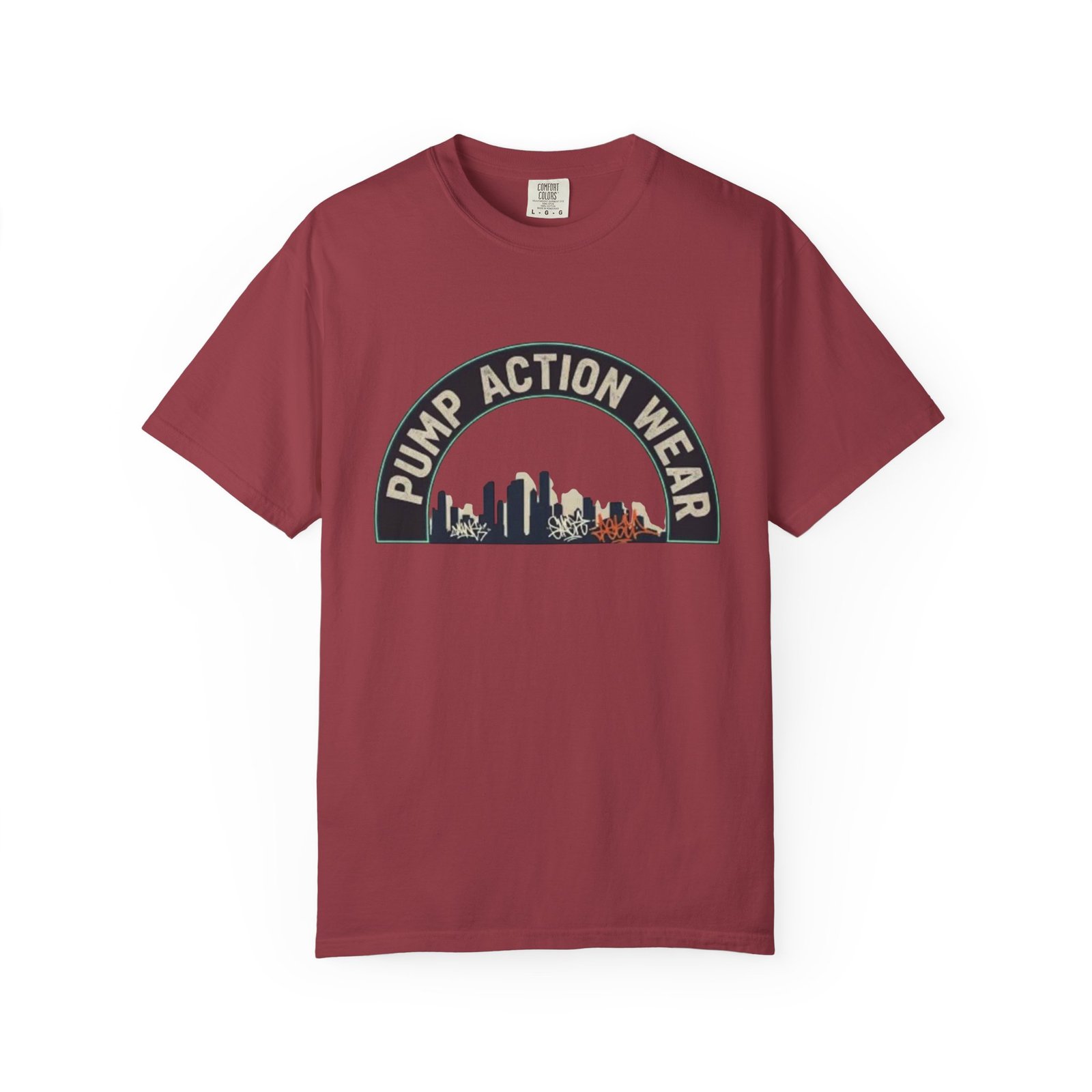 Pump Action Wear Skyline T-Shirt — Urban Retro Graphic Tee - Image 49