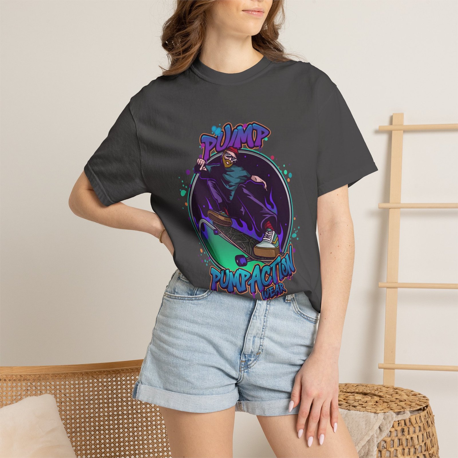 Skate Grim Reaper "Pump Funpaction" Graphic T-Shirt - Image 44