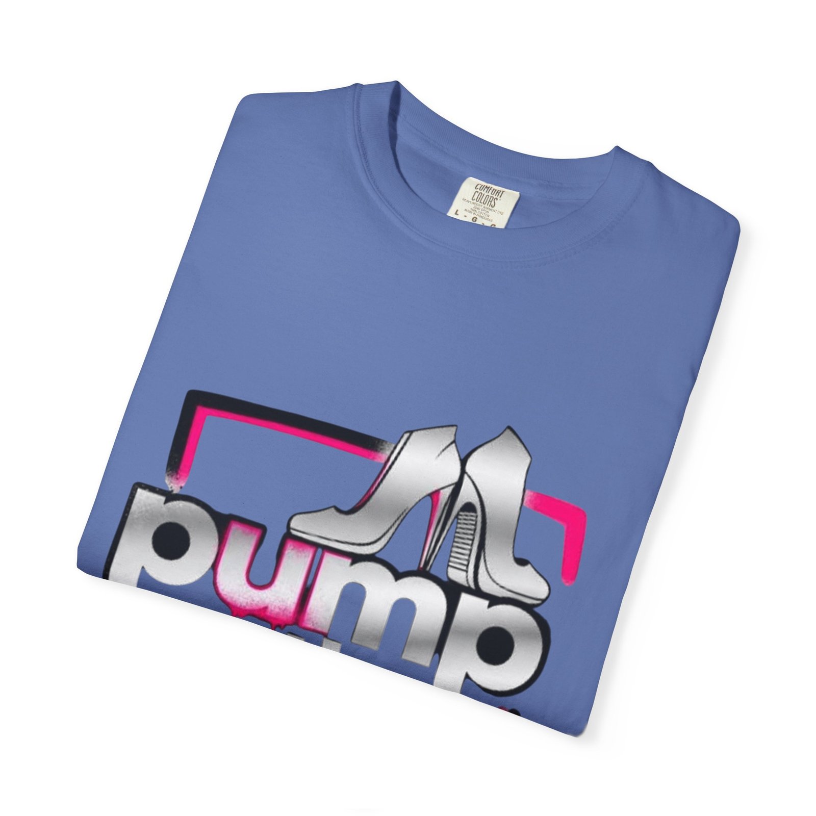 Pump Action Wear T-Shirt — Retro Metallic Heels Logo Tee - Image 31