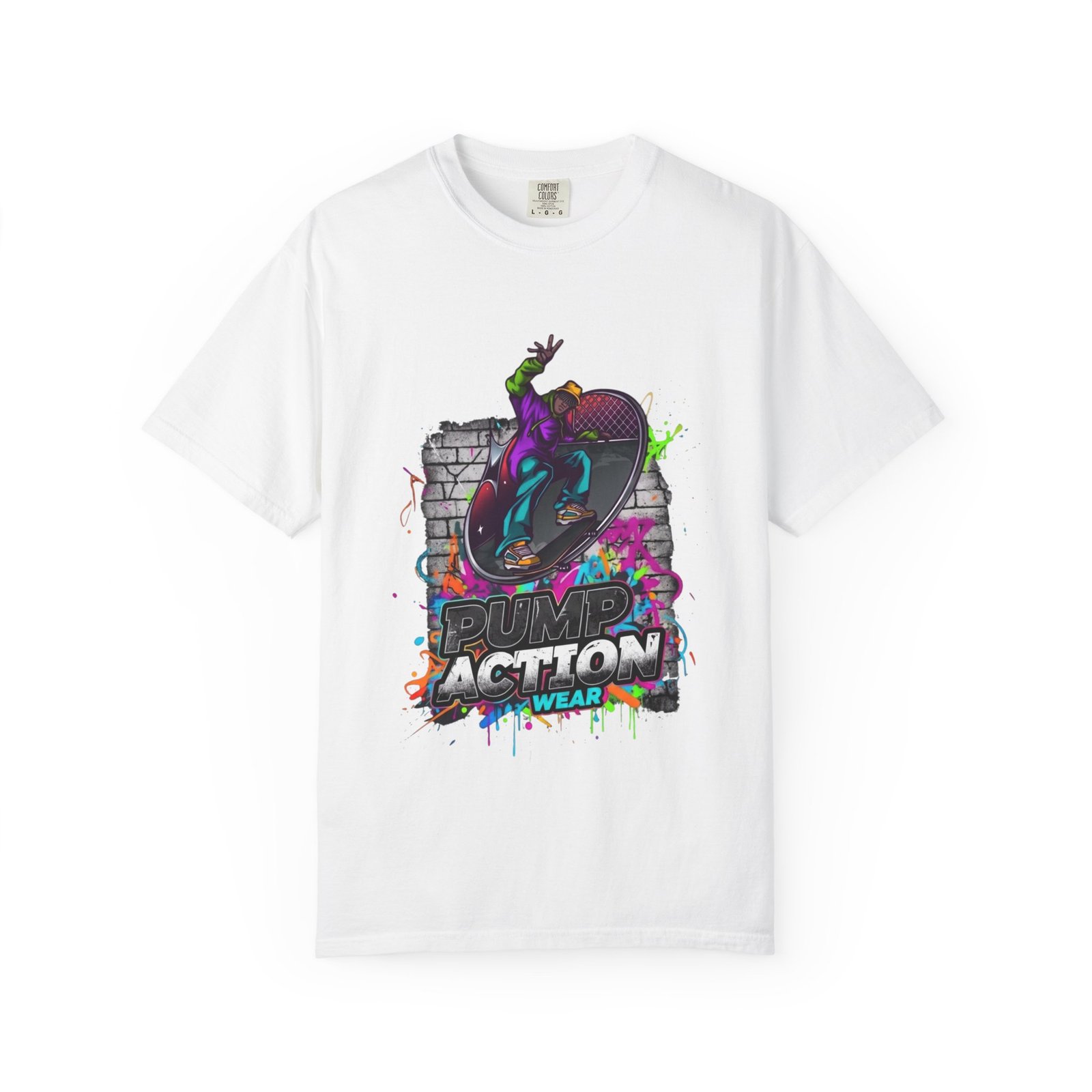 Skateboard Streetwear T-Shirt — "Punk Action" Graffiti Skate Tee
