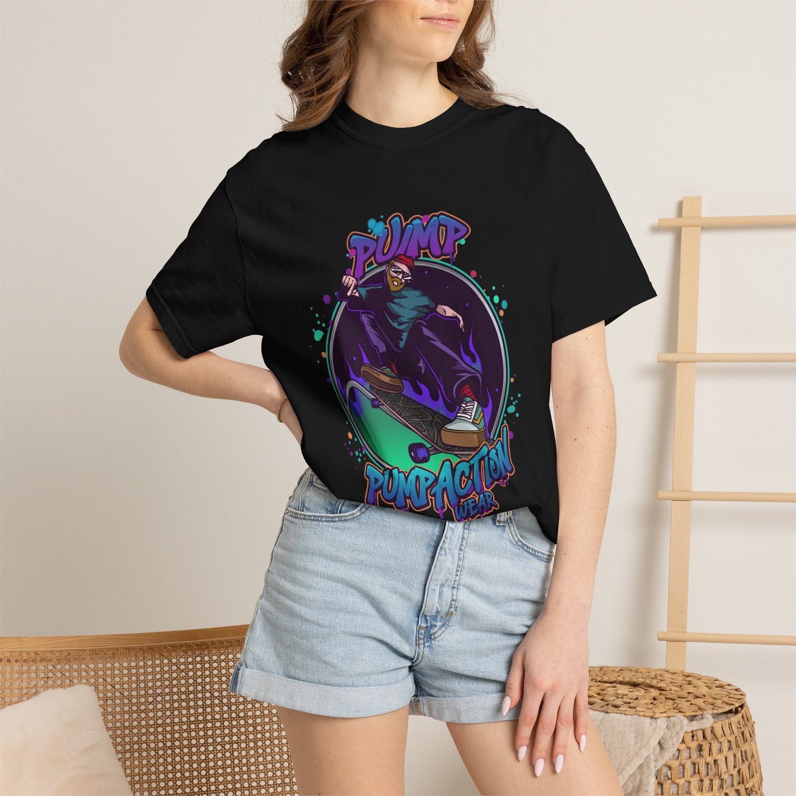 Skate Grim Reaper "Pump Funpaction" Graphic T-Shirt - Image 48
