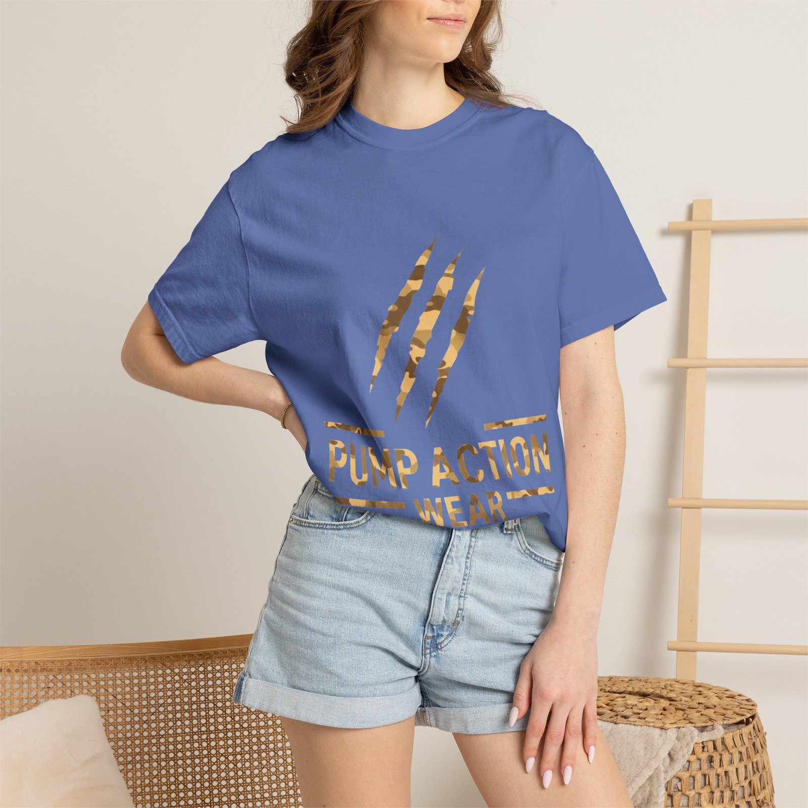 Pump Action Wear Graphic T-Shirt — Distressed Claw Logo Fitness Tee - Image 32