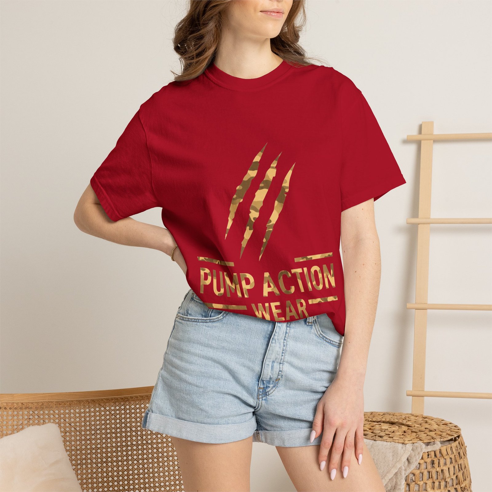 Pump Action Wear Graphic T-Shirt — Distressed Claw Logo Fitness Tee - Image 56