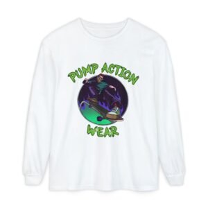Skateboarder Graphic Long Sleeve Tee — "Pump Action Wear"