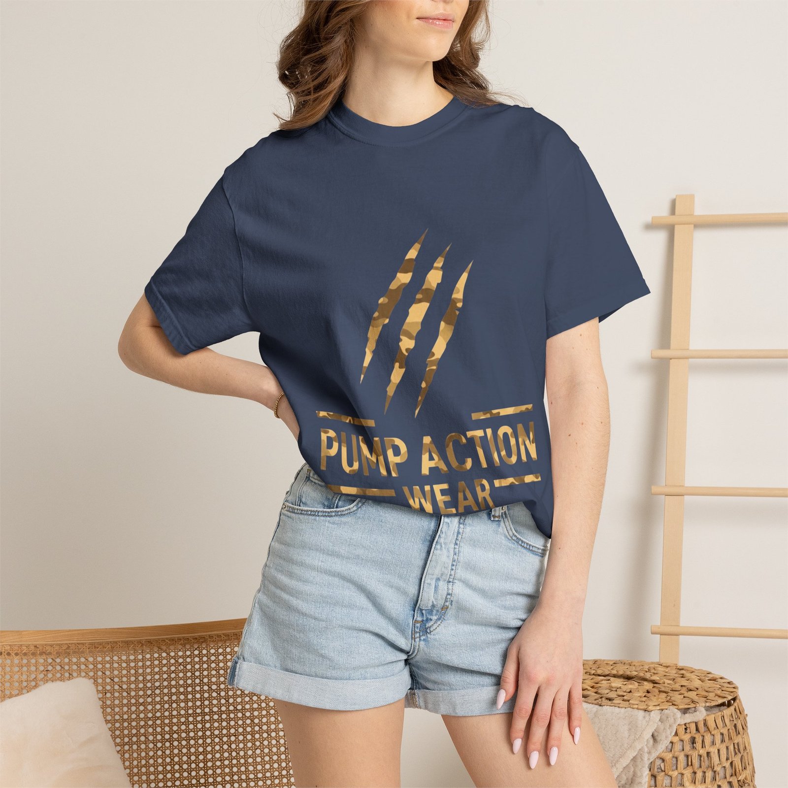 Pump Action Wear Graphic T-Shirt — Distressed Claw Logo Fitness Tee - Image 40