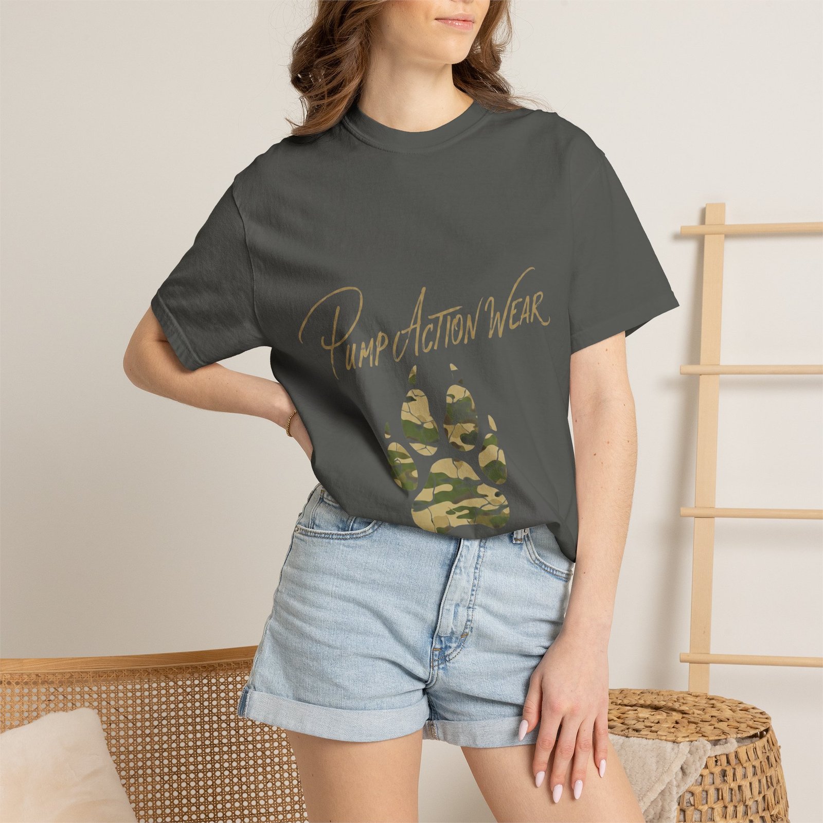 Paw Camo Tee — "Pump Action Wear" Graphic T-Shirt - Image 20
