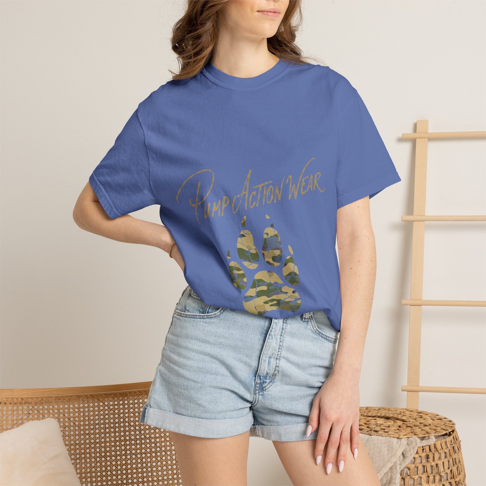 Paw Camo Tee — "Pump Action Wear" Graphic T-Shirt - Image 32