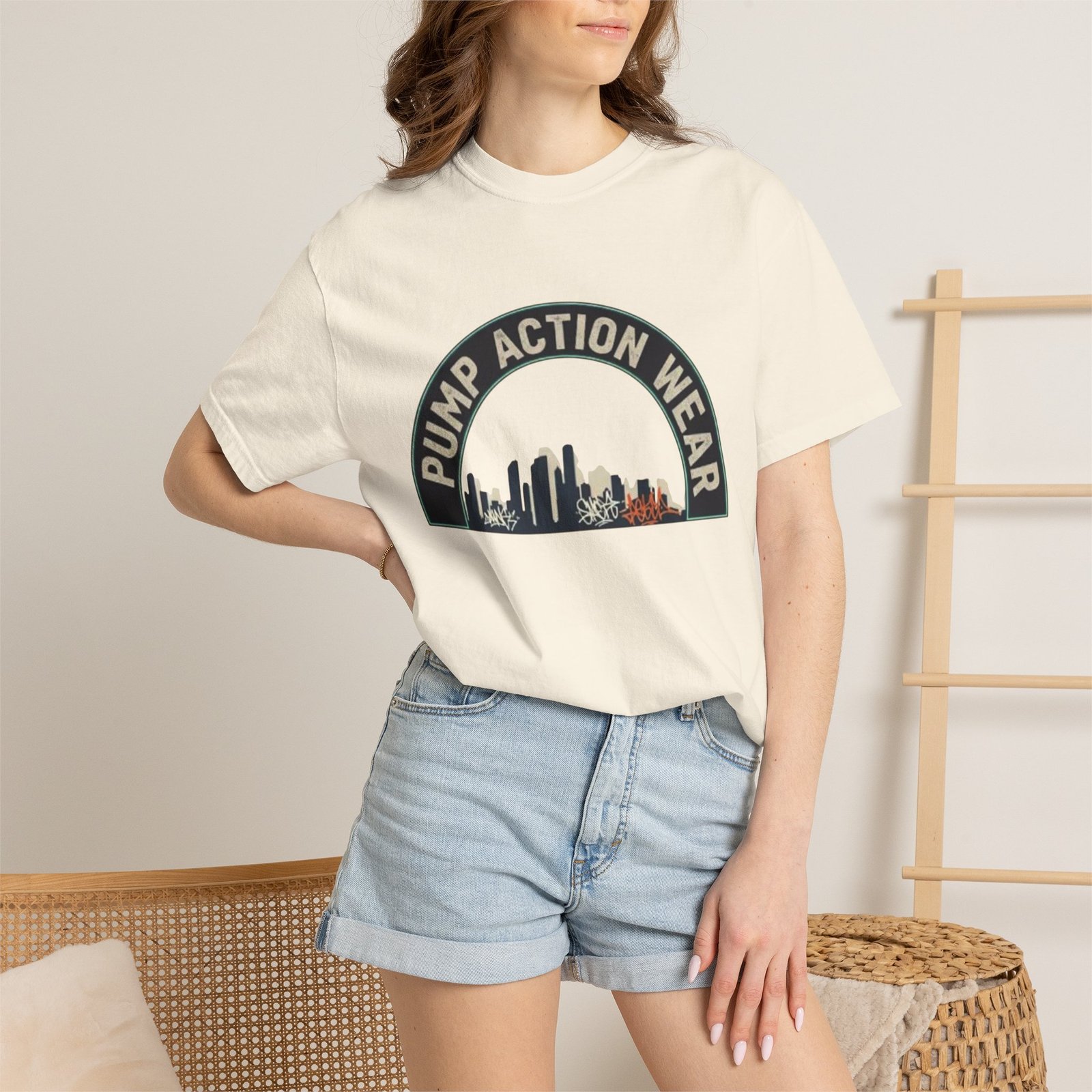 Pump Action Wear Skyline T-Shirt — Urban Retro Graphic Tee - Image 12