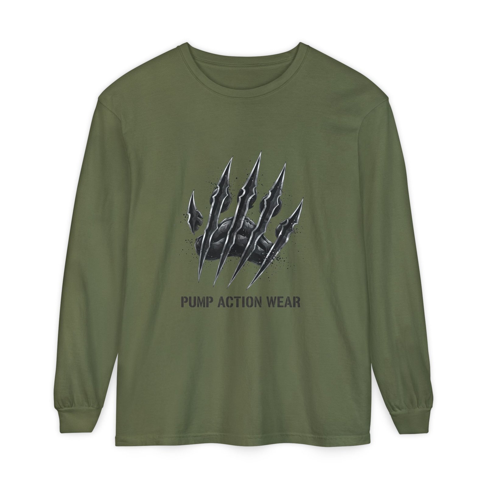 Pump Action Wear Long Sleeve T‑Shirt — Claw Mark Graphic Streetwear - Image 45