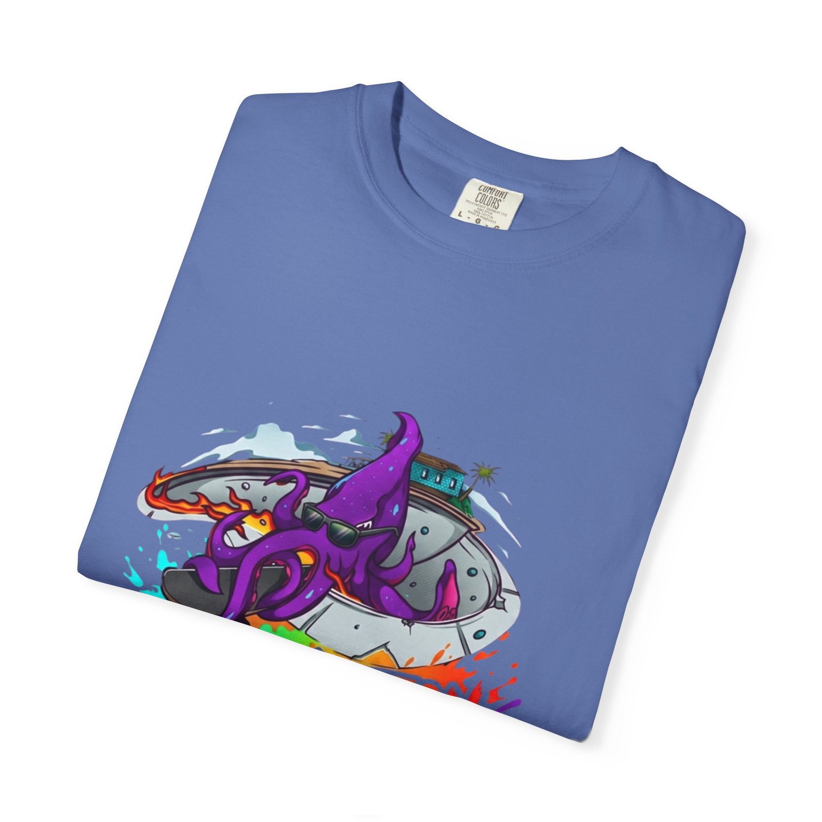 Octopus Graffiti T-Shirt — "Punk Action" Colorful Street Art Tee - Image 31