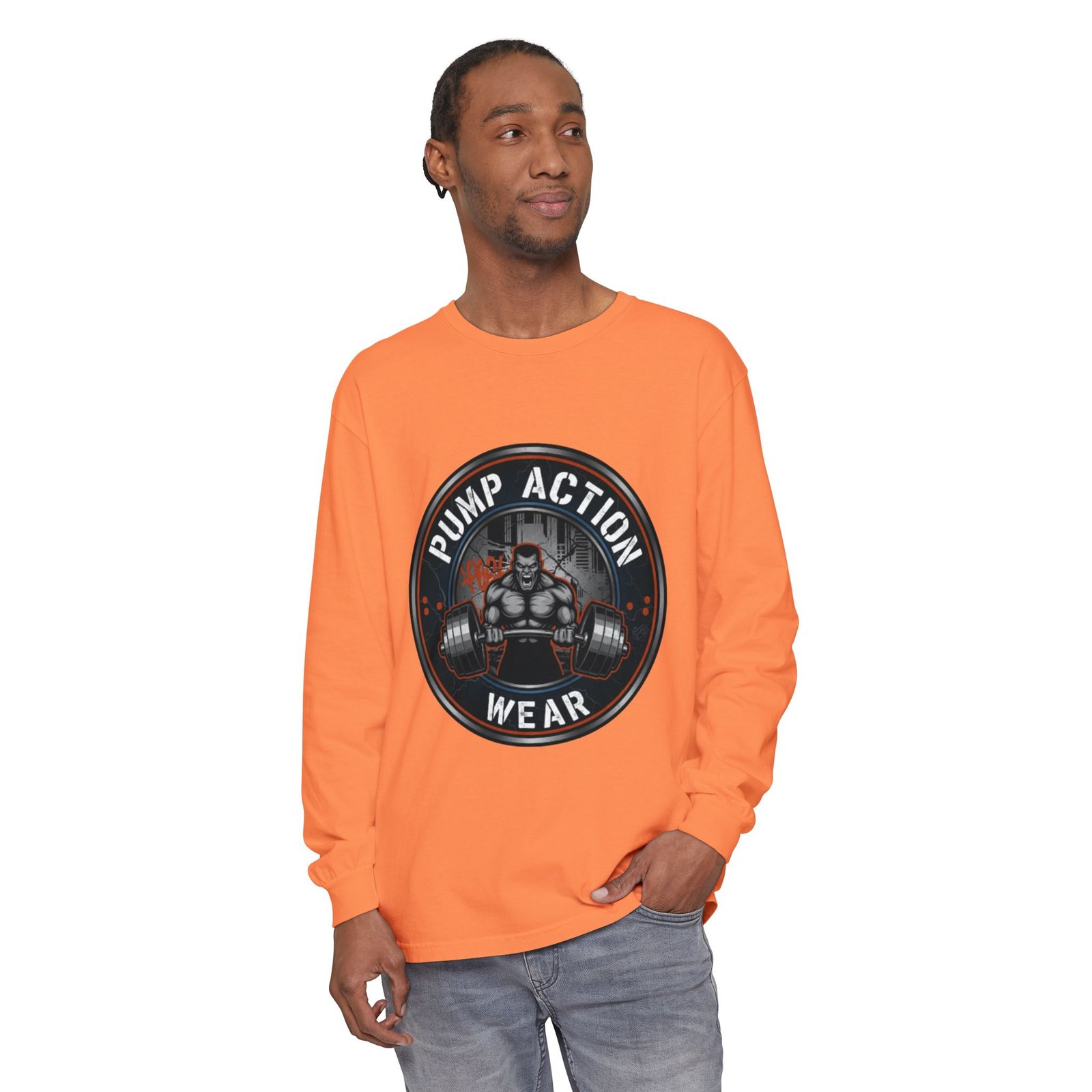 Pump Action Wear Long Sleeve T‑Shirt — Gym Weightlifting Logo Tee - Image 7