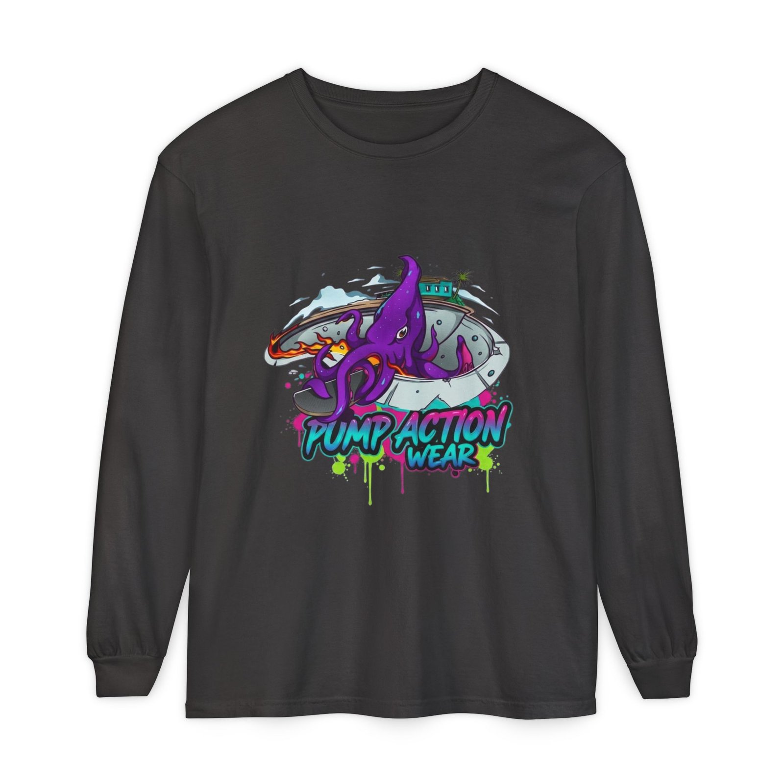 Octopus Skate Graphic Long Sleeve Tee - Image 53