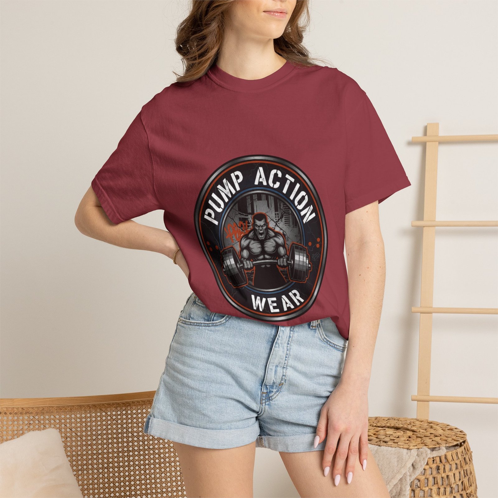 Gym T-Shirt — "Pump Action Wear" Muscle Weightlifting Tee - Image 52