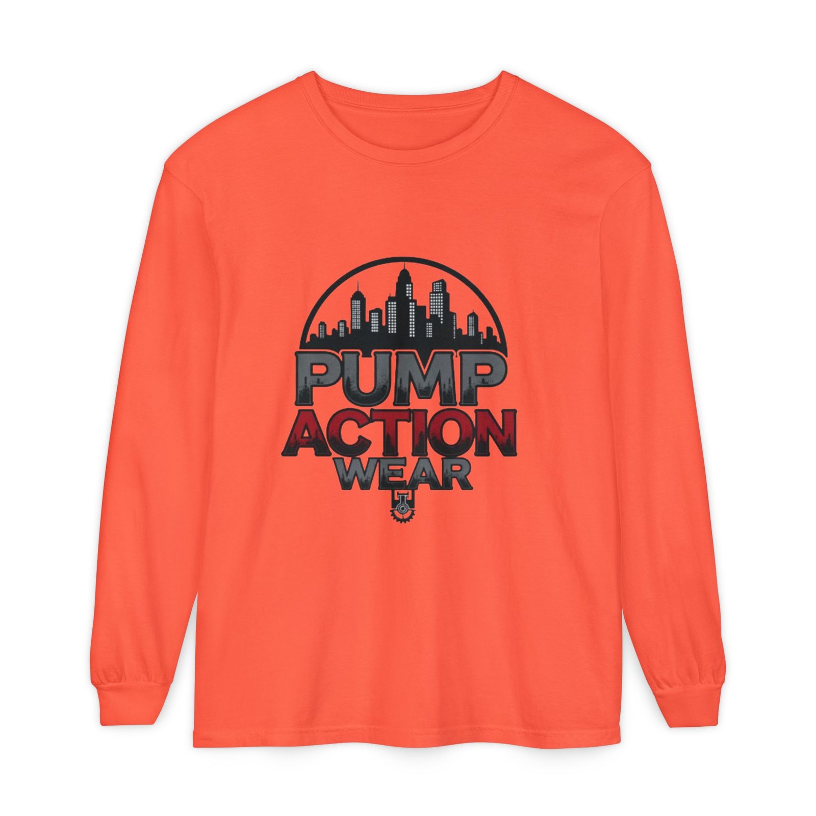 Pump Action Wear Long Sleeve Tee – Urban Skyline Graphic - Image 9