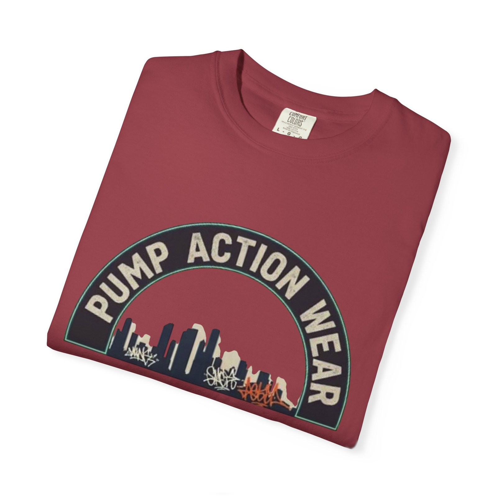 Pump Action Wear Skyline T-Shirt — Urban Retro Graphic Tee - Image 51