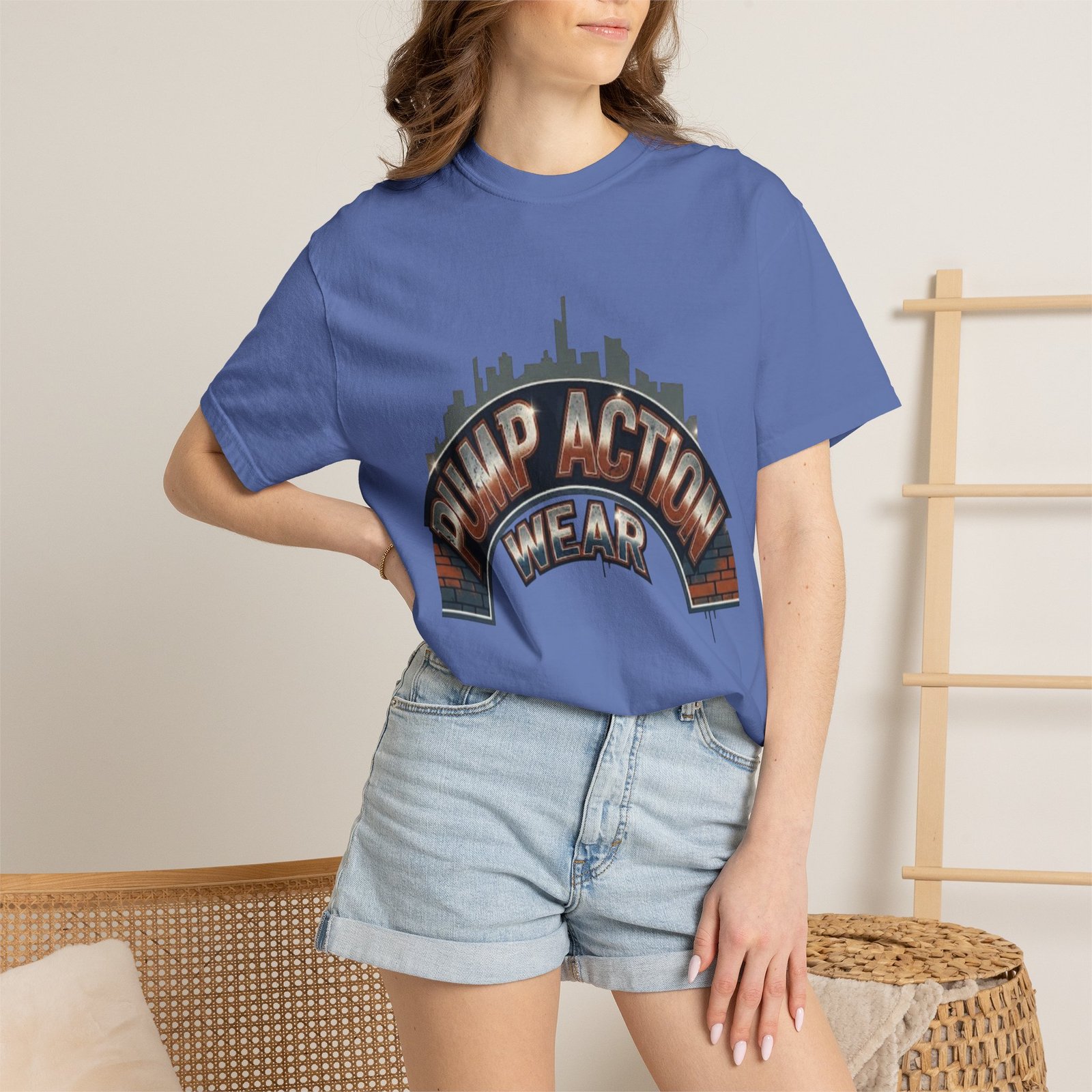 Pump Action Gear T-Shirt — Urban Skyline Retro Graphic Tee - Image 28