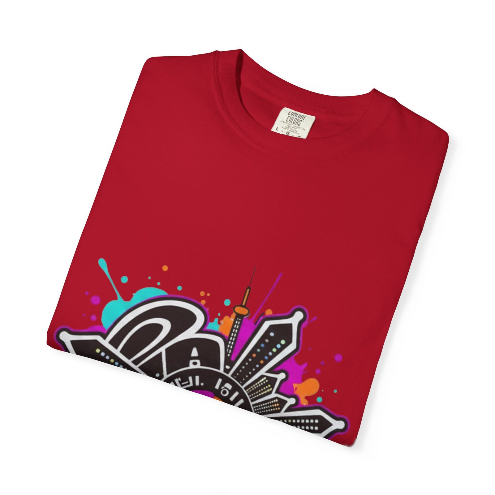 Graffiti Cityscape T-Shirt — Punk Action Wear Graphic Tee - Image 55