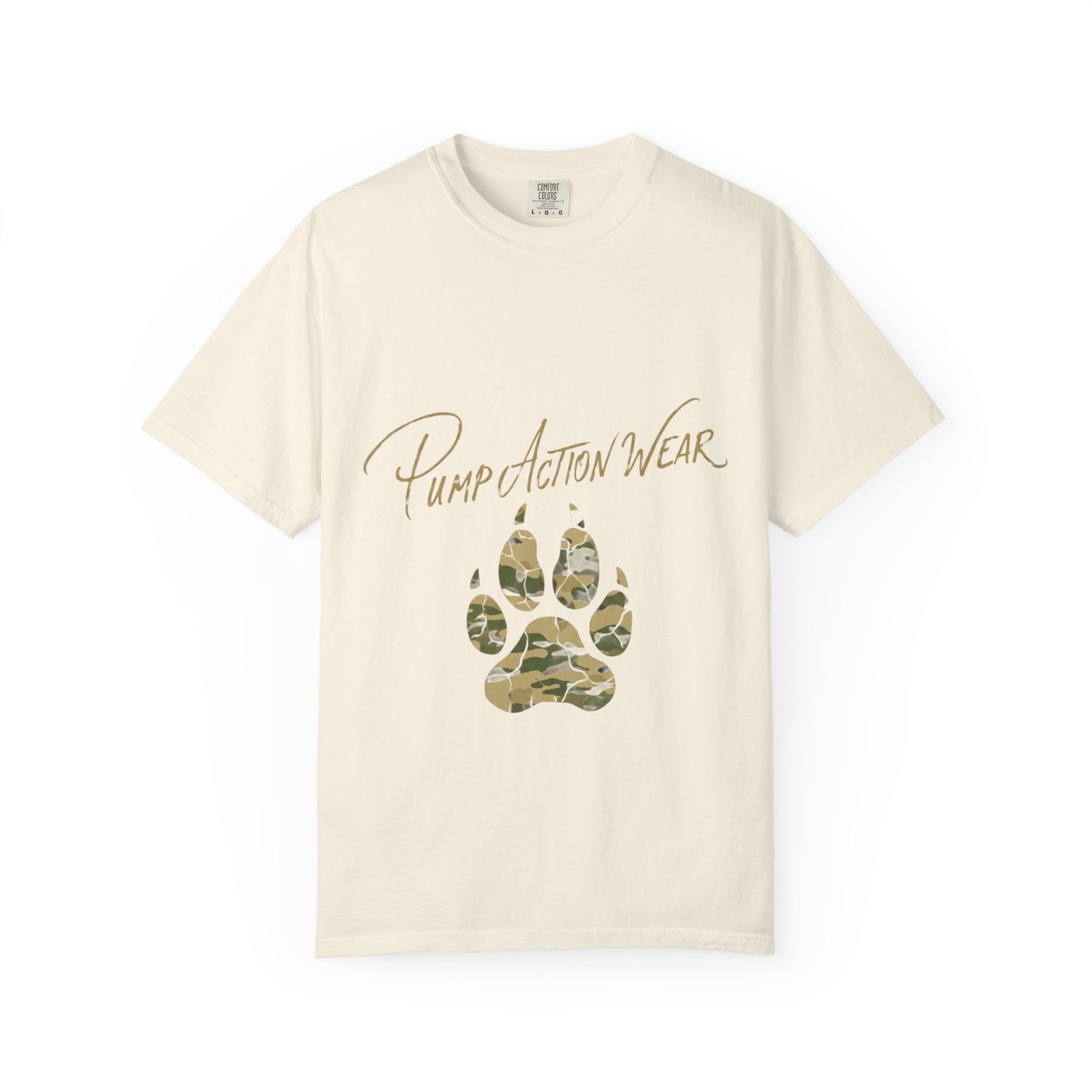 Paw Camo Tee — "Pump Action Wear" Graphic T-Shirt - Image 9