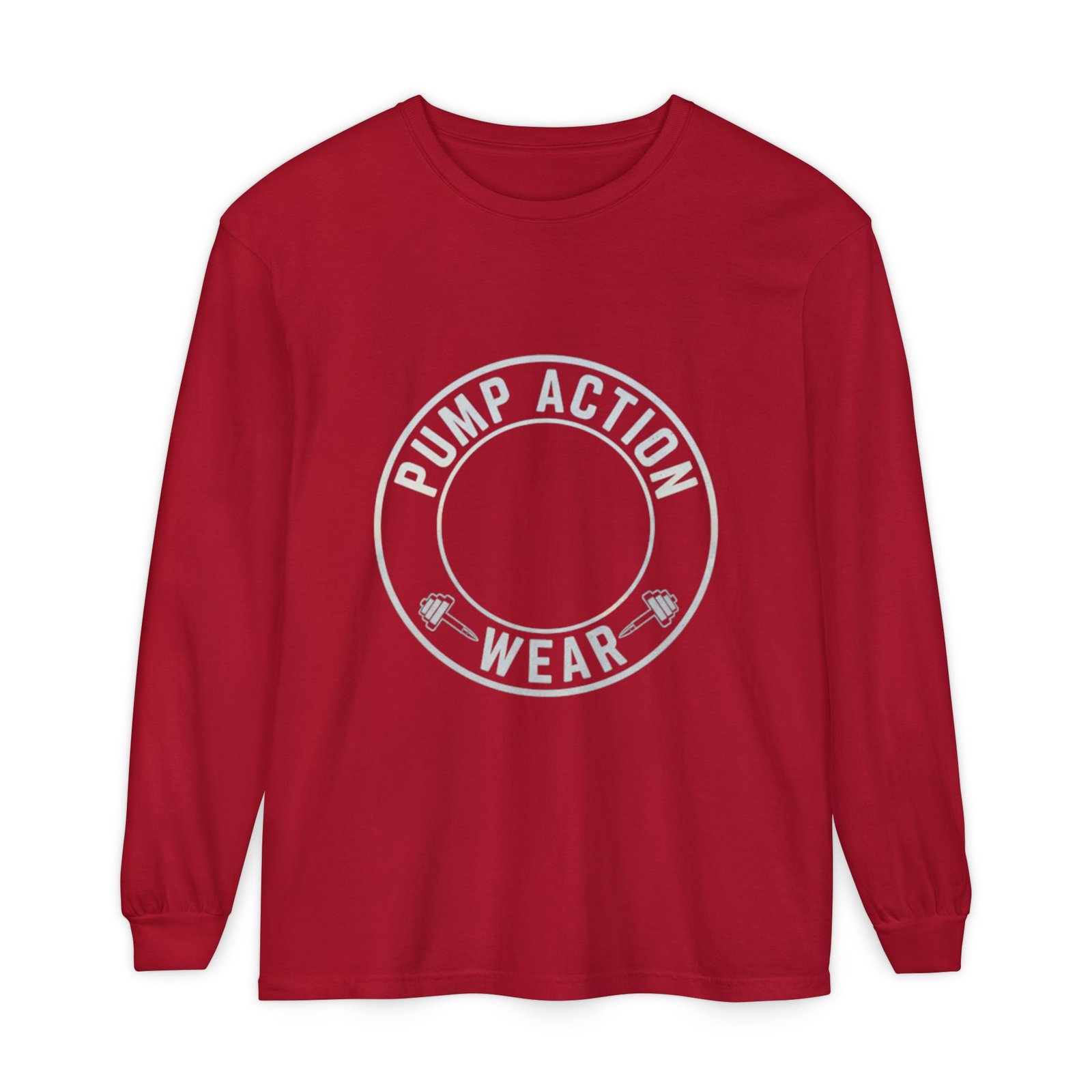 Pump Action Wear Long Sleeve Tee — Minimal Logo Casual Shirt - Image 65