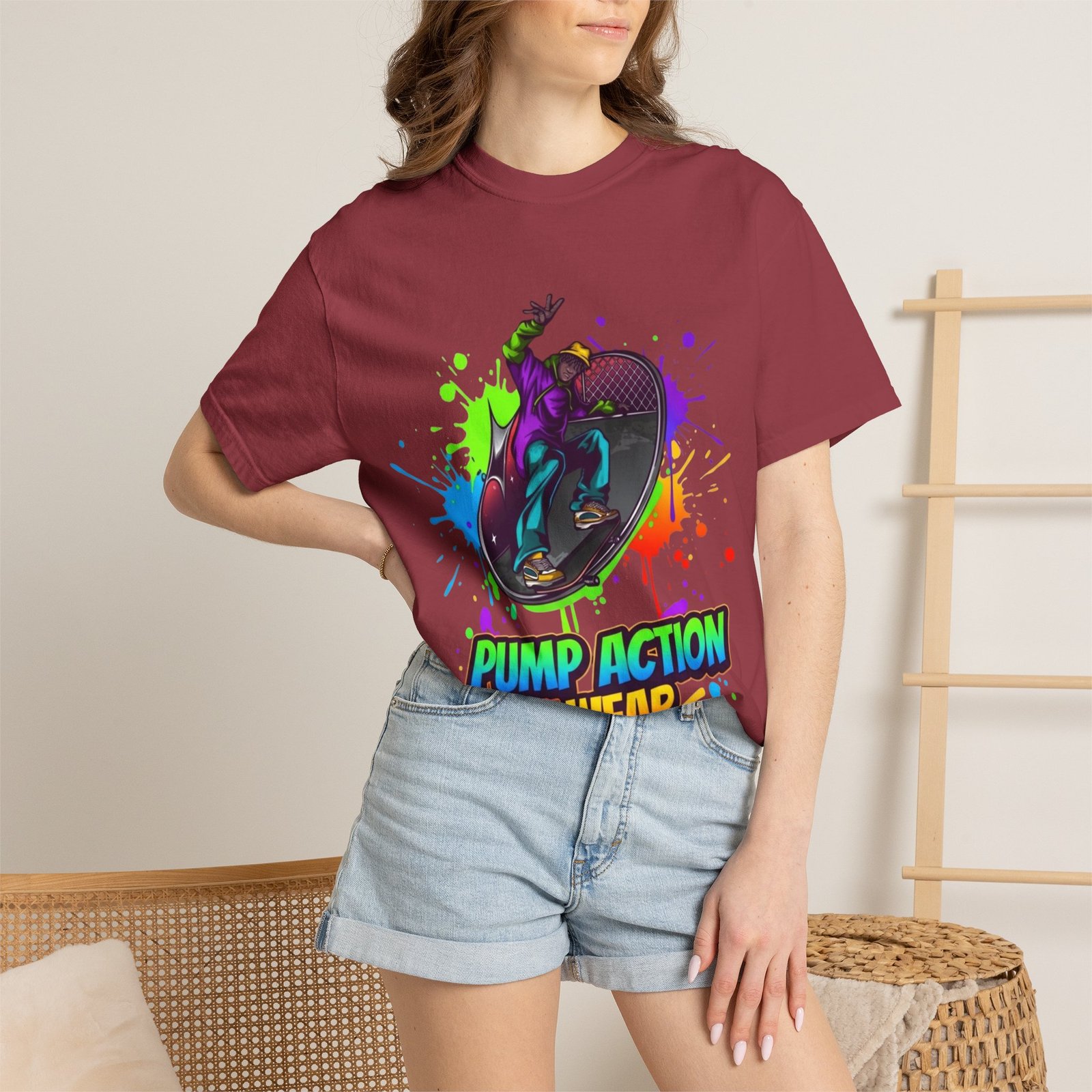 T-Shirt — 'Pump Action Wear' Colorful DJ Turntable Graphic Tee - Image 52