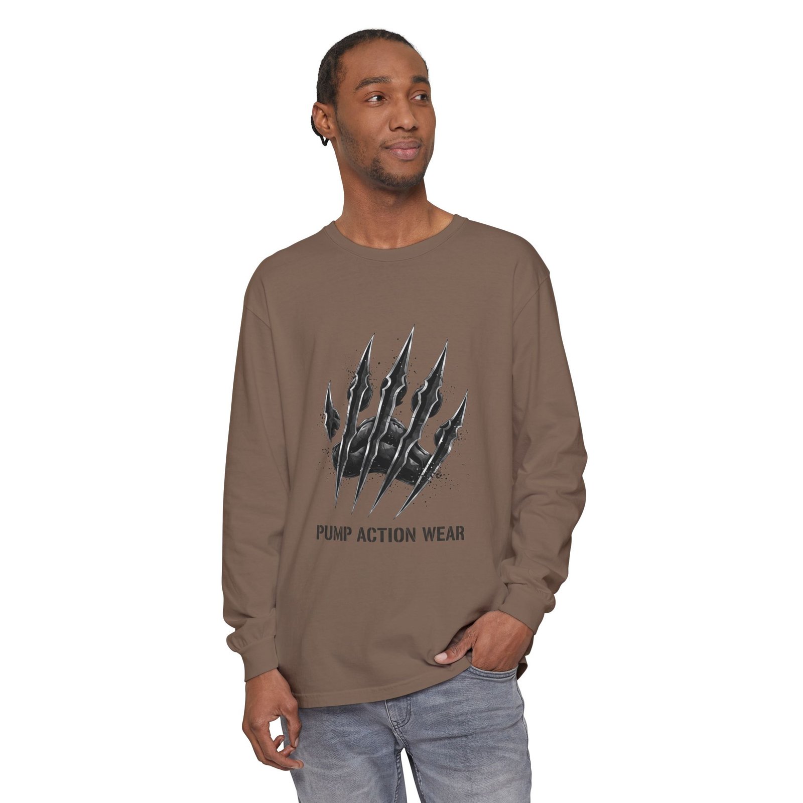 Pump Action Wear Long Sleeve T‑Shirt — Claw Mark Graphic Streetwear - Image 27