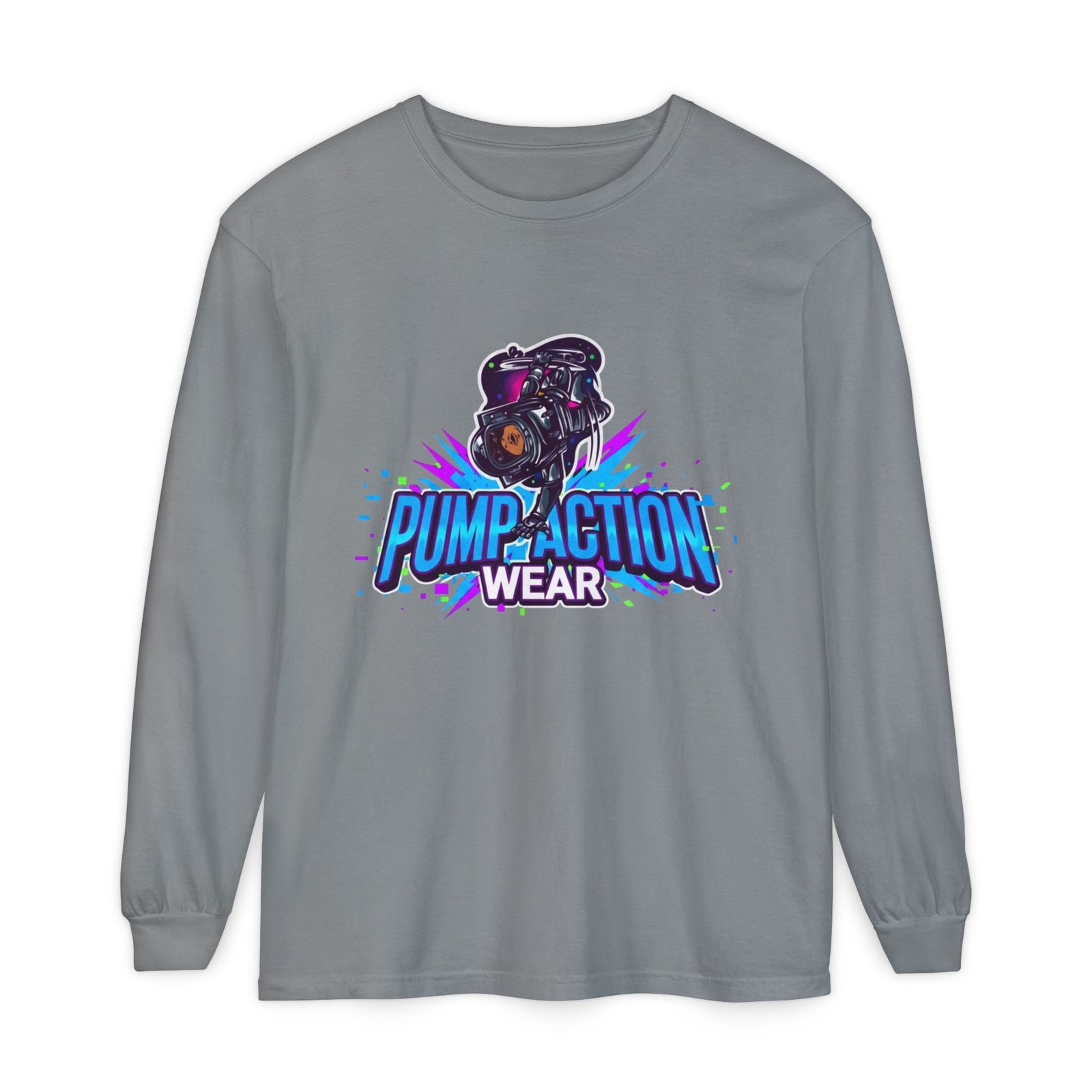 Pump Action Wear Long Sleeve T‑Shirt — Graphic Gun Logo Streetwear - Image 33
